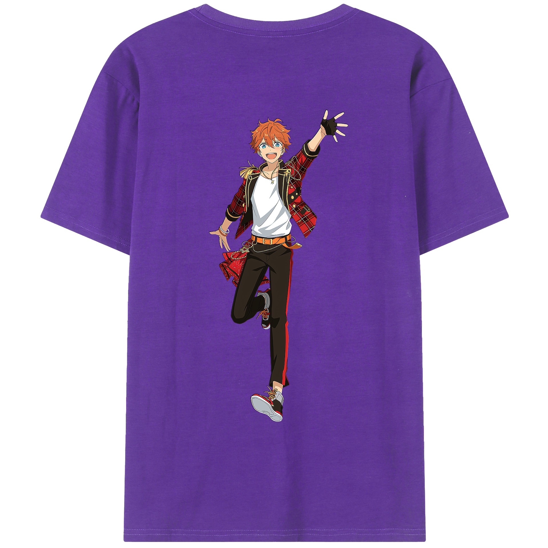 （画像用） あんさんぶるスターズ! Ensemble Stars 綿100％ メンズ半袖Tシャツ（バックプリント） 通気性