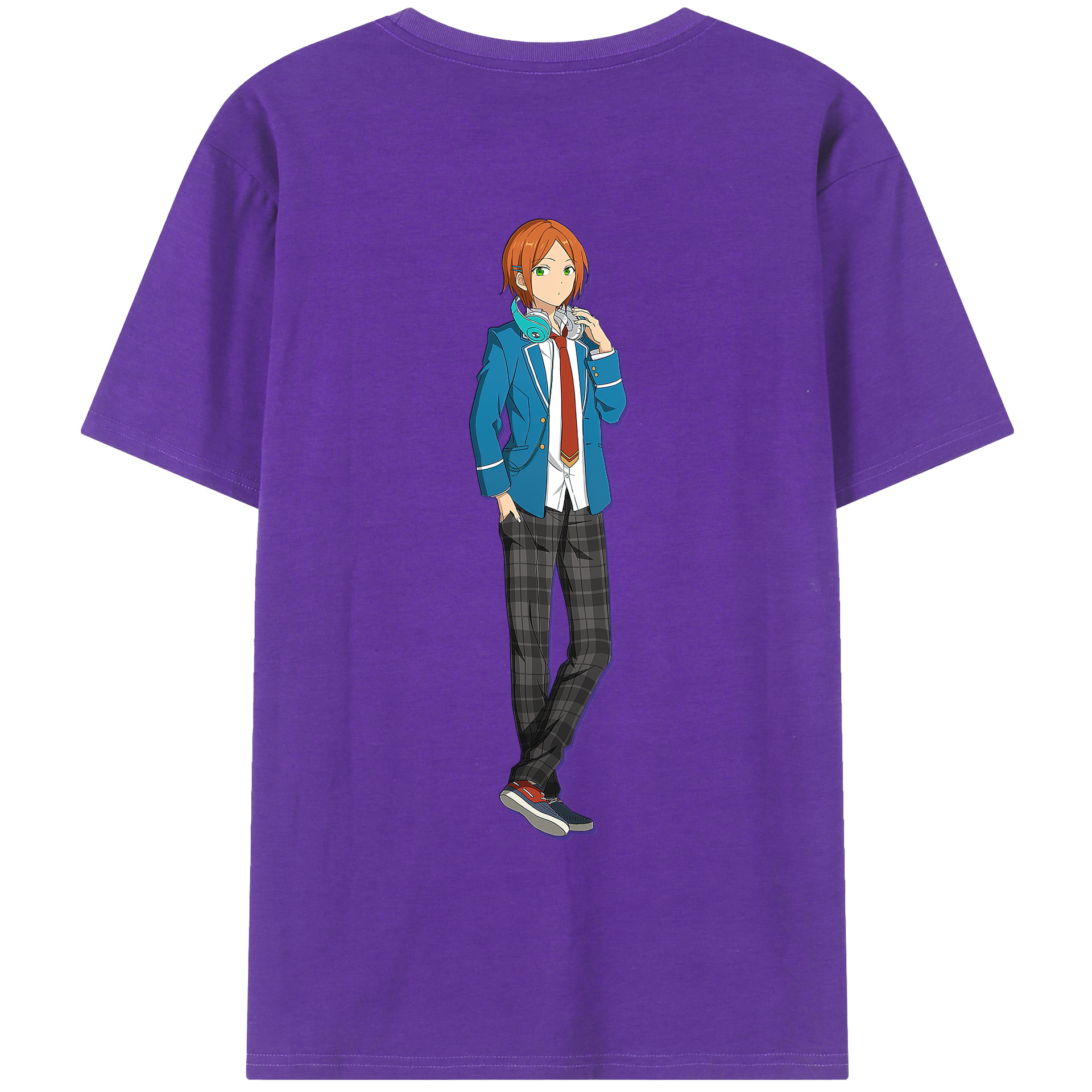 （画像用） あんさんぶるスターズ! Ensemble Stars 綿100％ メンズ半袖Tシャツ（バックプリント） 通気性