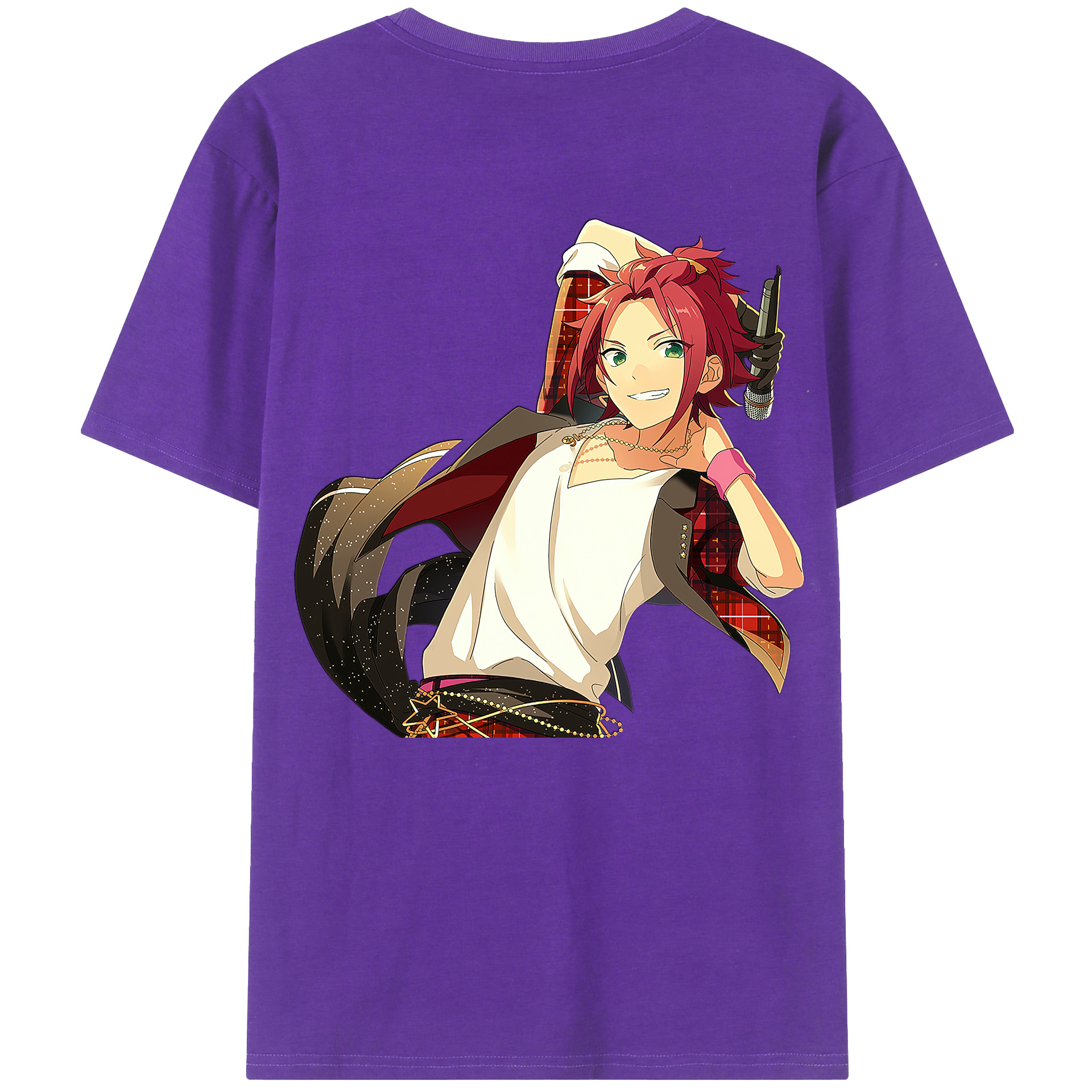（画像用） あんさんぶるスターズ! Ensemble Stars 綿100％ メンズ半袖Tシャツ（バックプリント） 通気性