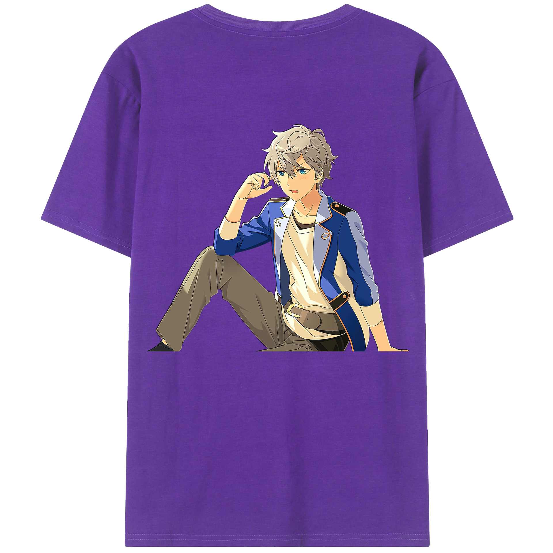 （画像用） あんさんぶるスターズ! Ensemble Stars 綿100％ メンズ半袖Tシャツ（バックプリント） 通気性