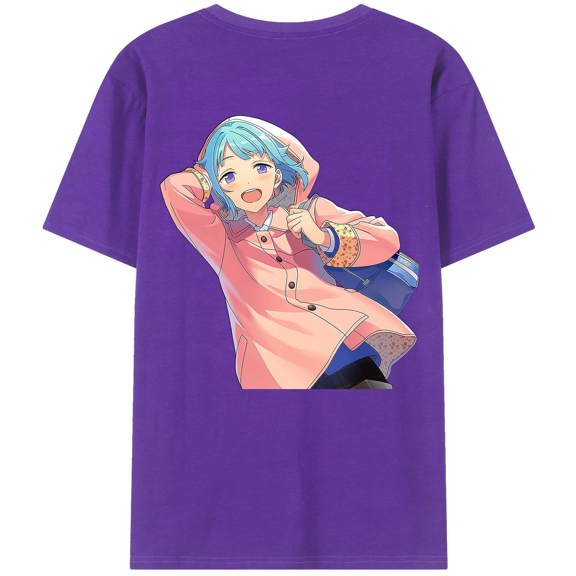 （画像用） あんさんぶるスターズ! Ensemble Stars 綿100％ メンズ半袖Tシャツ（バックプリント） 通気性