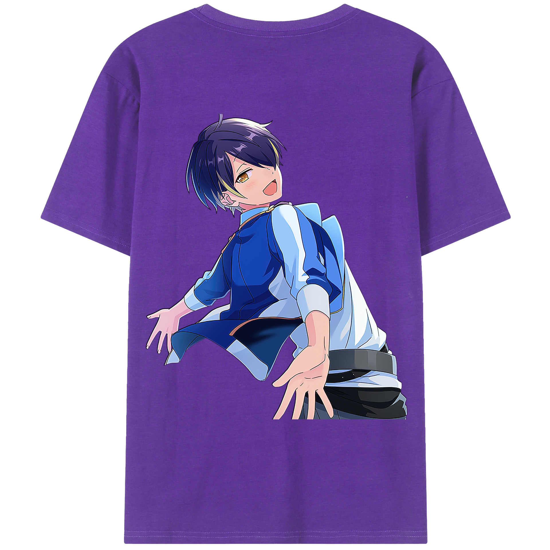 （画像用） あんさんぶるスターズ! Ensemble Stars 綿100％ メンズ半袖Tシャツ（バックプリント） 通気性