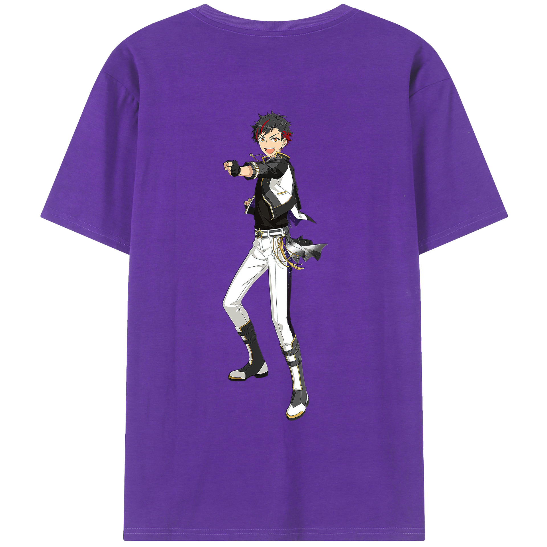 （画像用） あんさんぶるスターズ! Ensemble Stars 綿100％ メンズ半袖Tシャツ（バックプリント） 通気性
