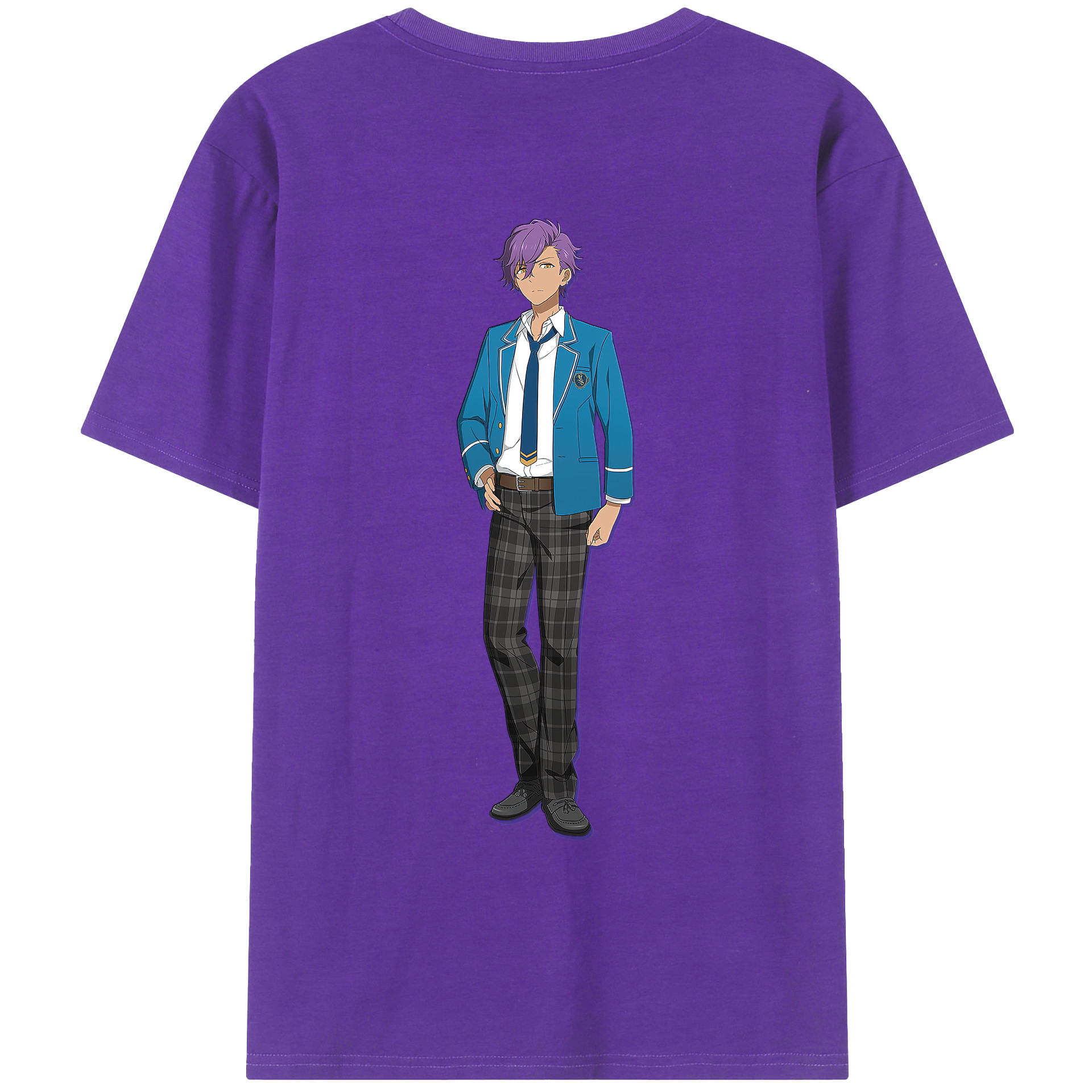 （画像用） あんさんぶるスターズ! Ensemble Stars 綿100％ メンズ半袖Tシャツ（バックプリント） 通気性