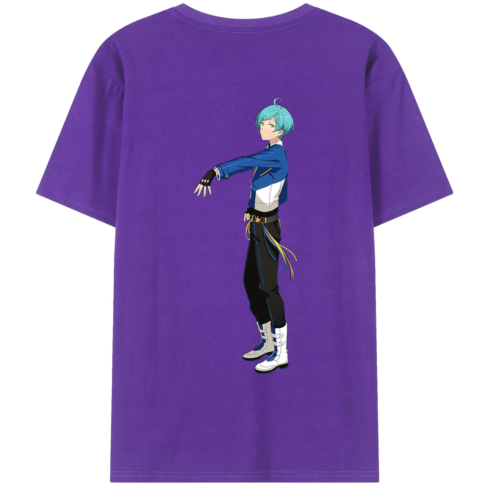 （画像用） あんさんぶるスターズ! Ensemble Stars 綿100％ メンズ半袖Tシャツ（バックプリント） 通気性