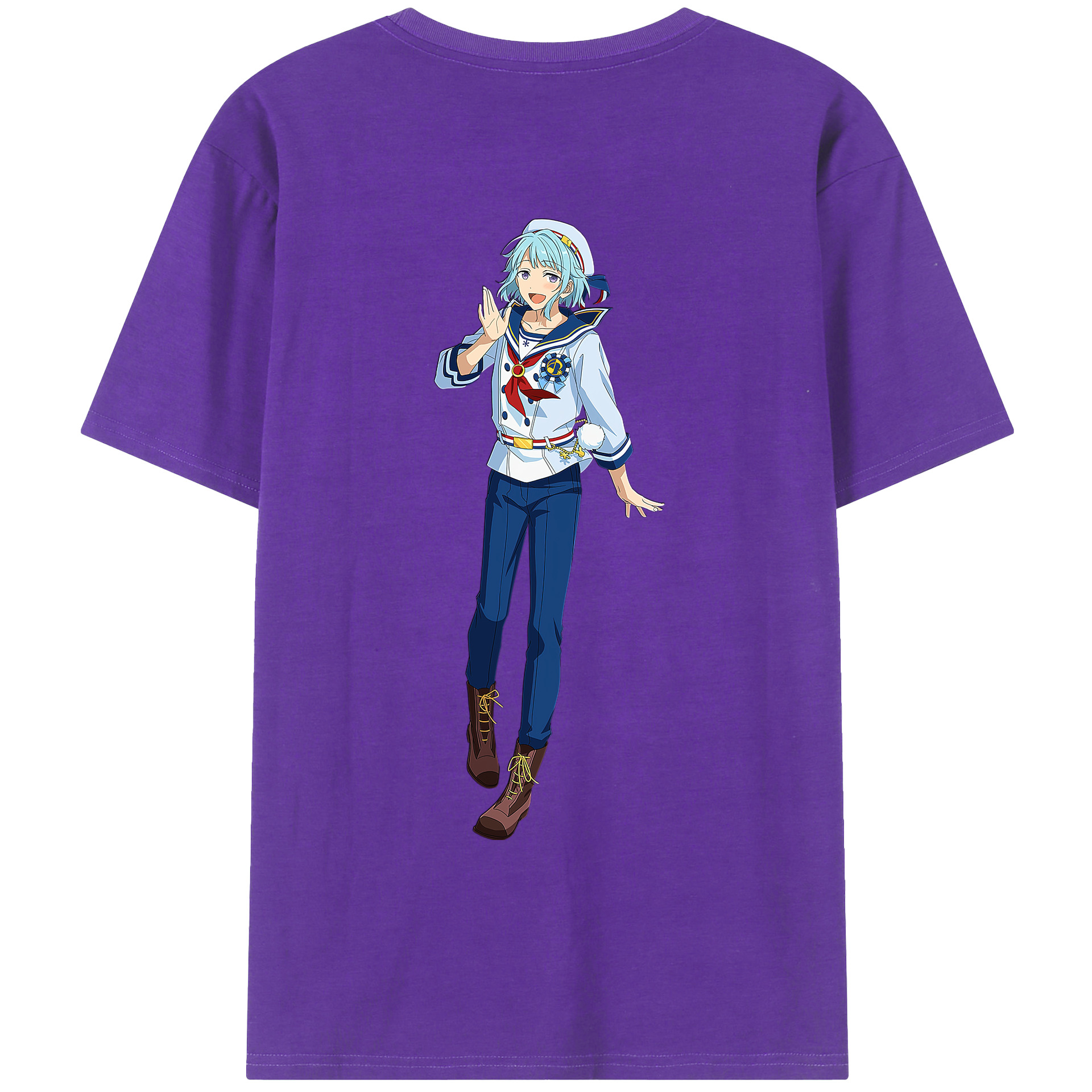 （画像用） あんさんぶるスターズ! Ensemble Stars 綿100％ メンズ半袖Tシャツ（バックプリント） 通気性