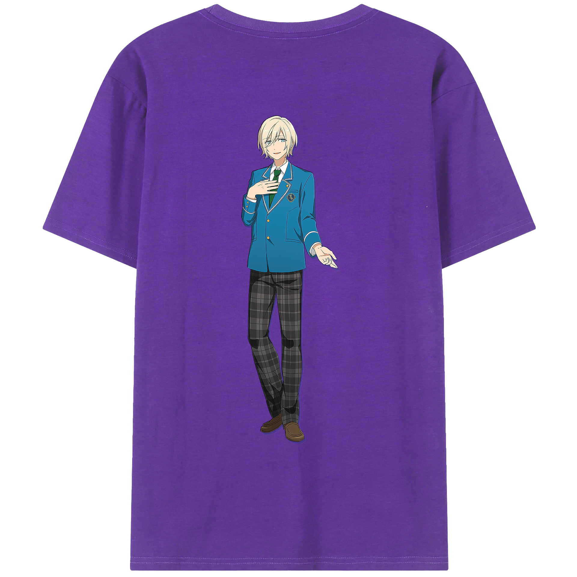 （画像用） あんさんぶるスターズ! Ensemble Stars 綿100％ メンズ半袖Tシャツ（バックプリント） 通気性