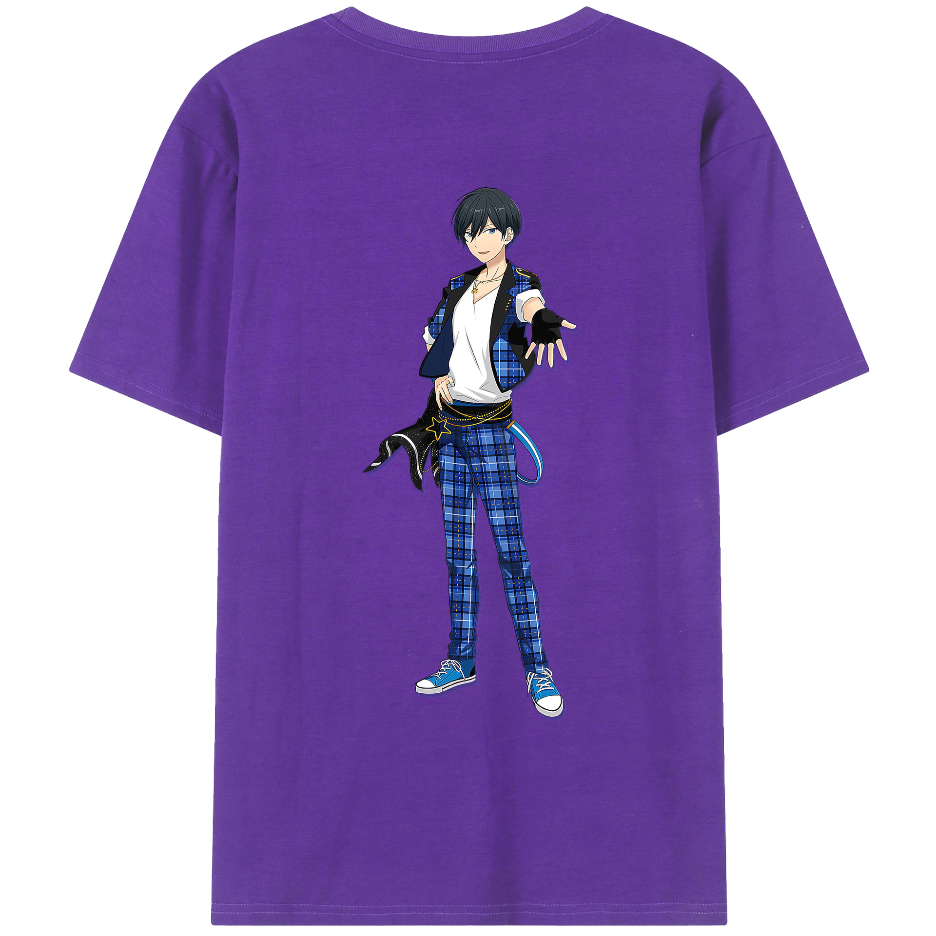 （画像用） あんさんぶるスターズ! Ensemble Stars 綿100％ メンズ半袖Tシャツ（バックプリント） 通気性