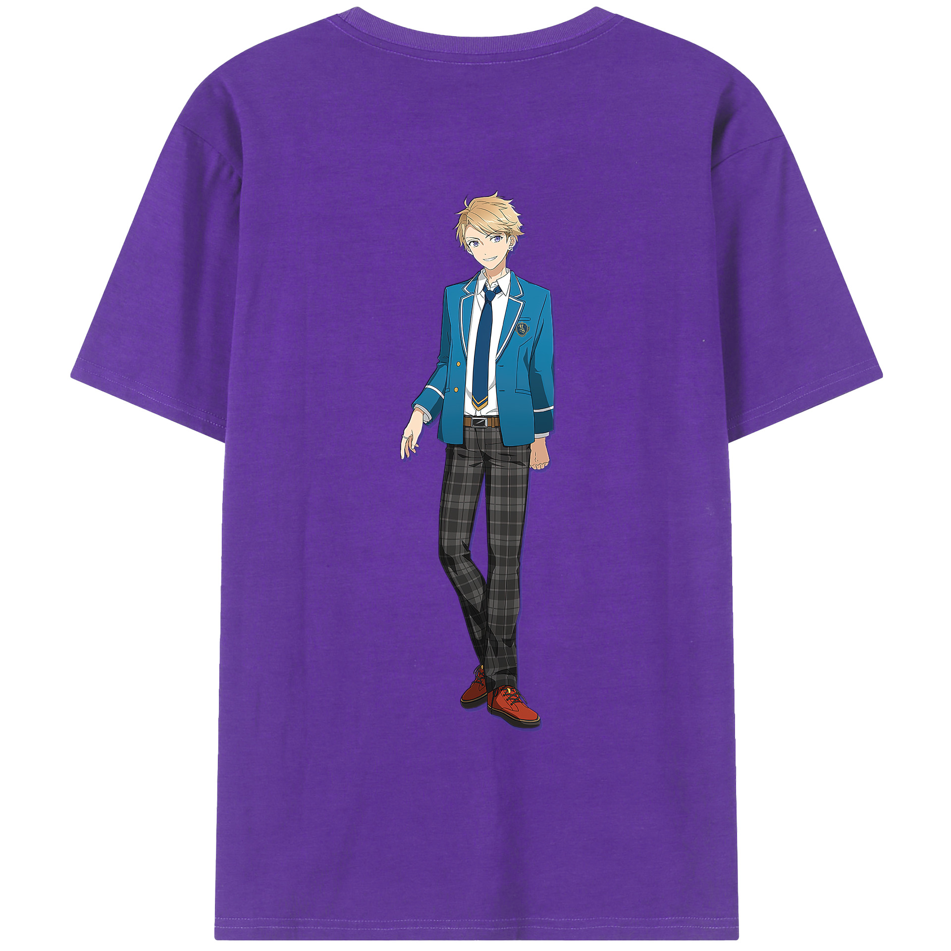 （画像用） あんさんぶるスターズ! Ensemble Stars 綿100％ メンズ半袖Tシャツ（バックプリント） 通気性