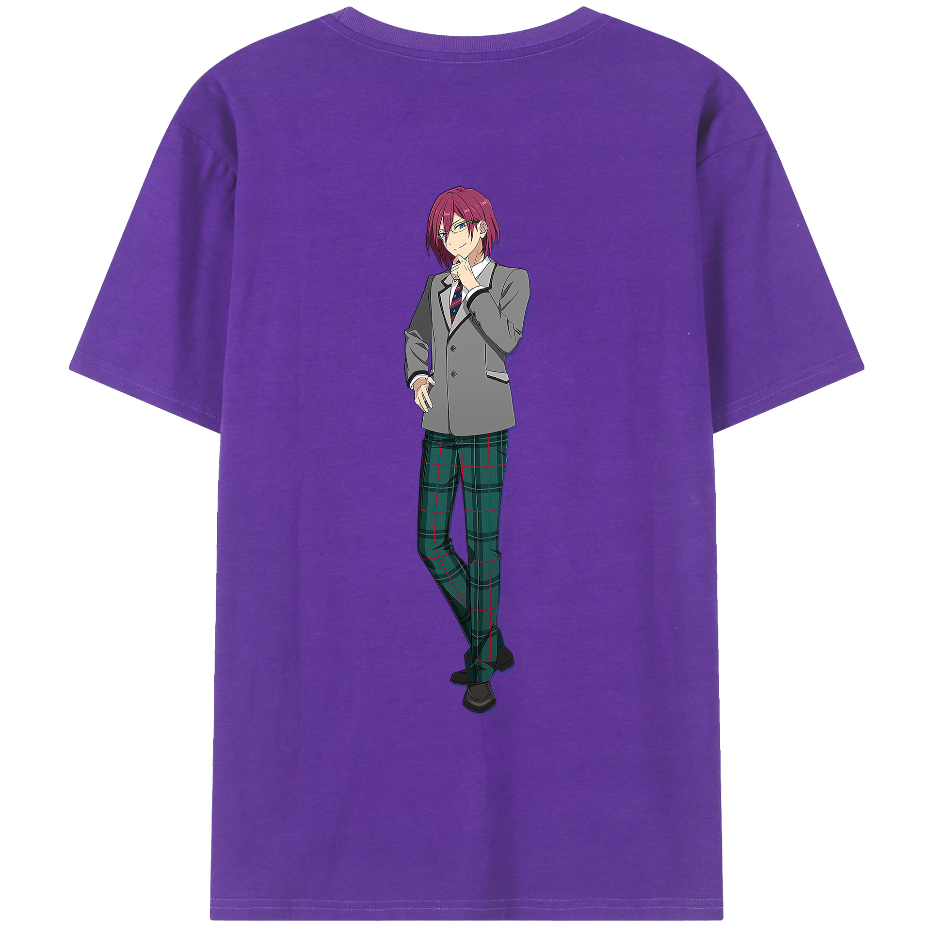 （画像用） あんさんぶるスターズ! Ensemble Stars 綿100％ メンズ半袖Tシャツ（バックプリント） 通気性