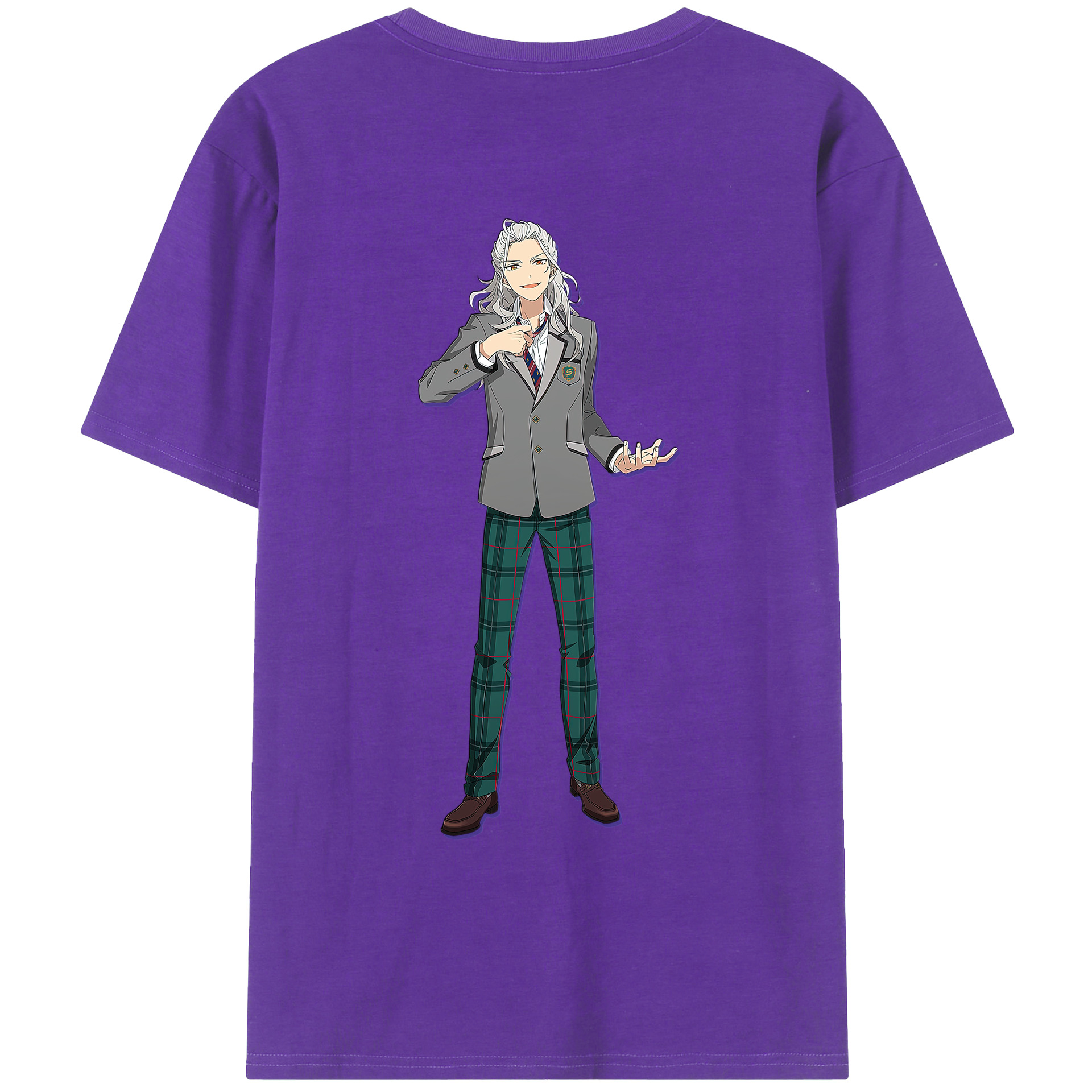 （画像用） あんさんぶるスターズ! Ensemble Stars 綿100％ メンズ半袖Tシャツ（バックプリント） 通気性