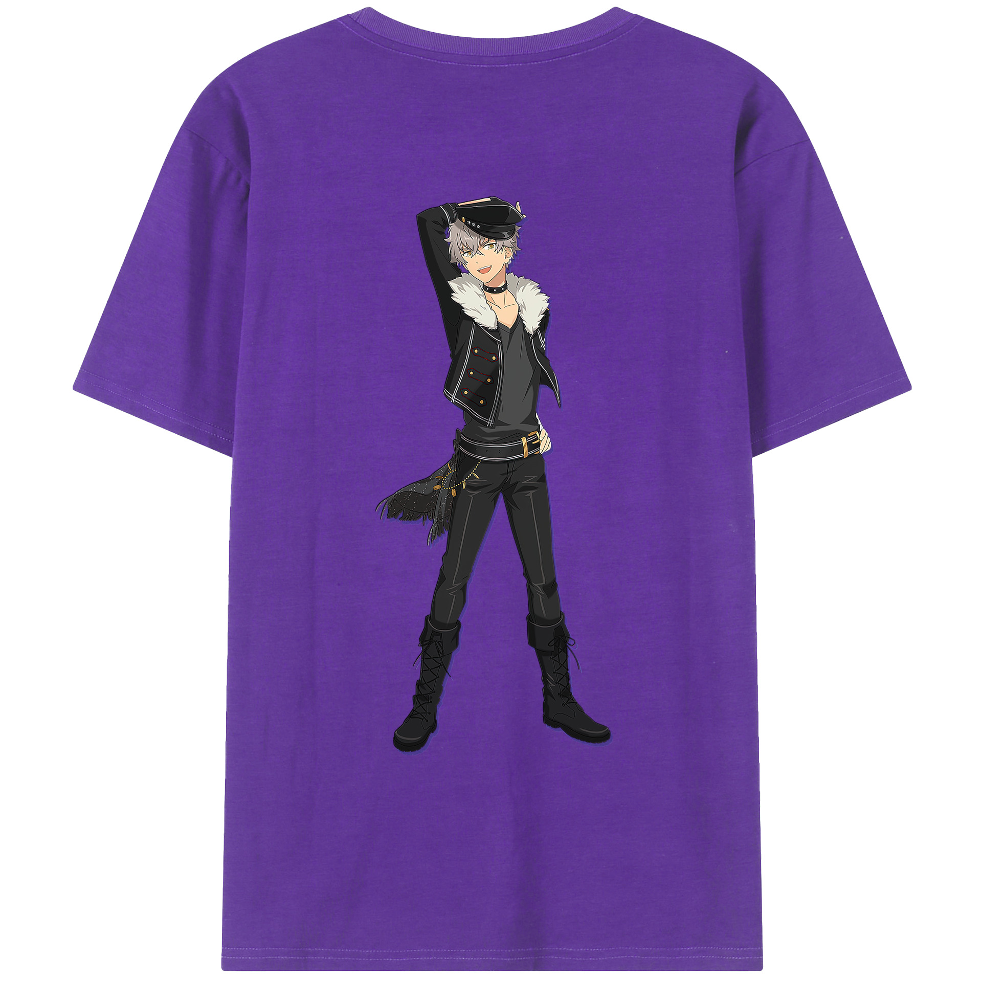 （画像用） あんさんぶるスターズ! Ensemble Stars 綿100％ メンズ半袖Tシャツ（バックプリント） 通気性