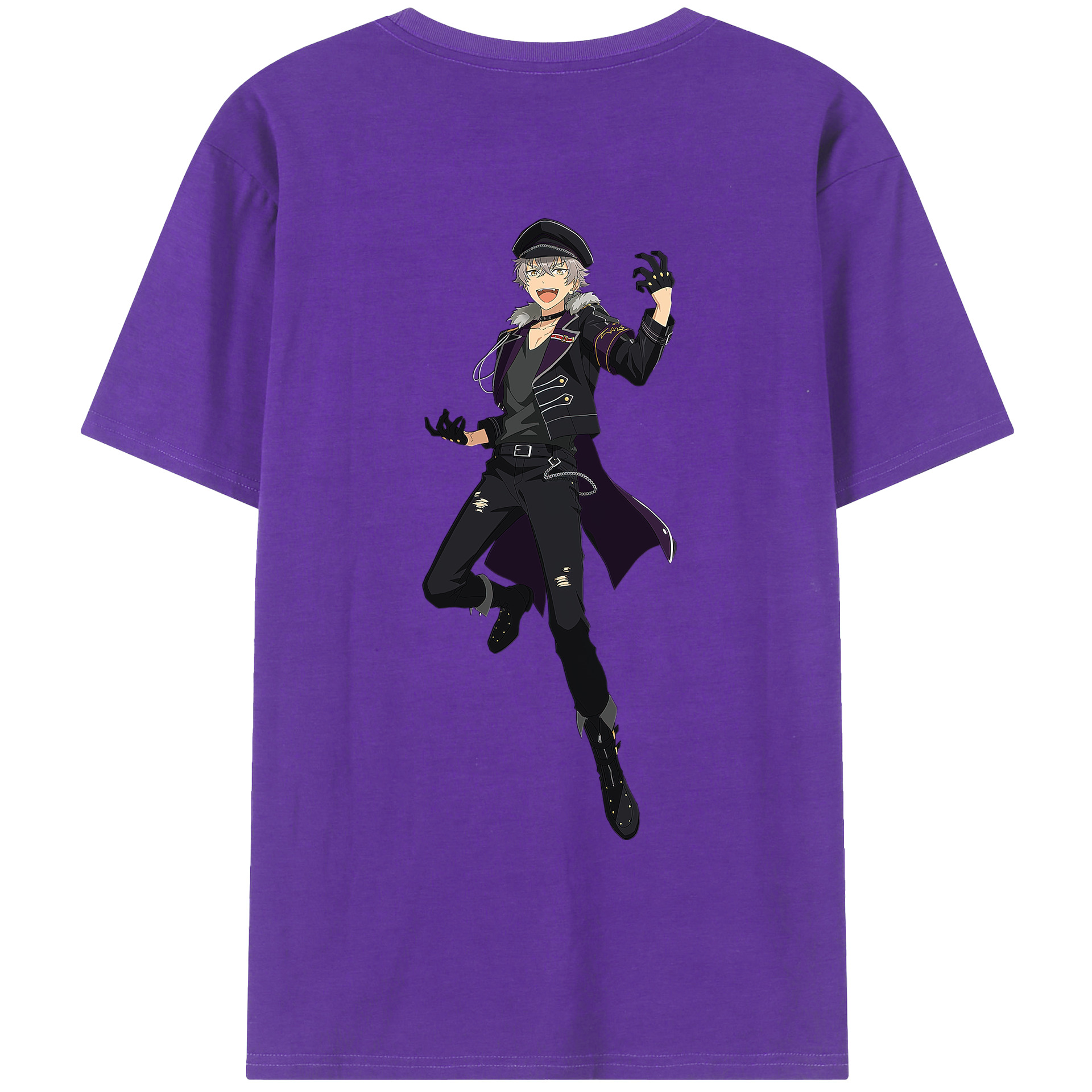 （画像用） あんさんぶるスターズ! Ensemble Stars 綿100％ メンズ半袖Tシャツ（バックプリント） 通気性