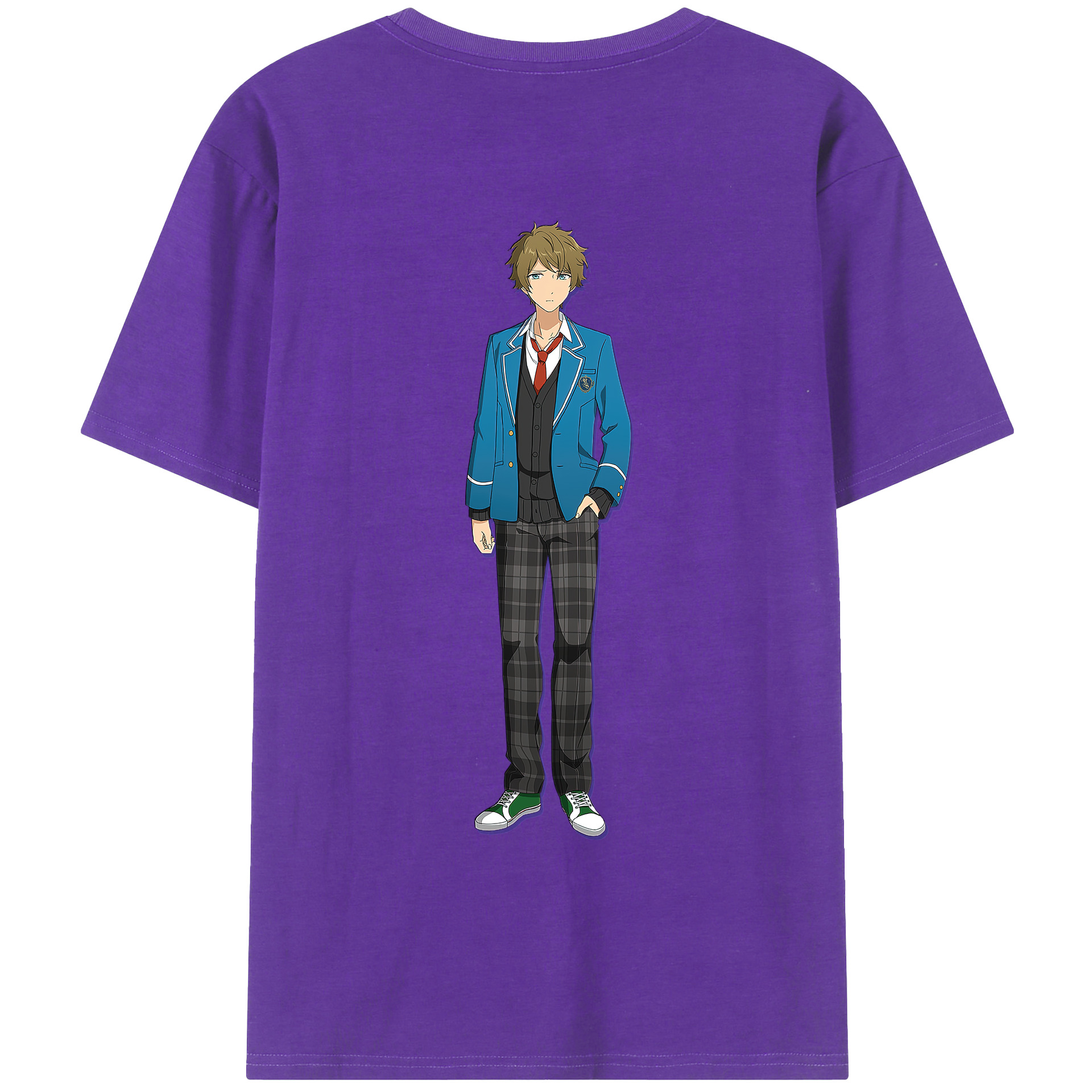 （画像用） あんさんぶるスターズ! Ensemble Stars 綿100％ メンズ半袖Tシャツ（バックプリント） 通気性