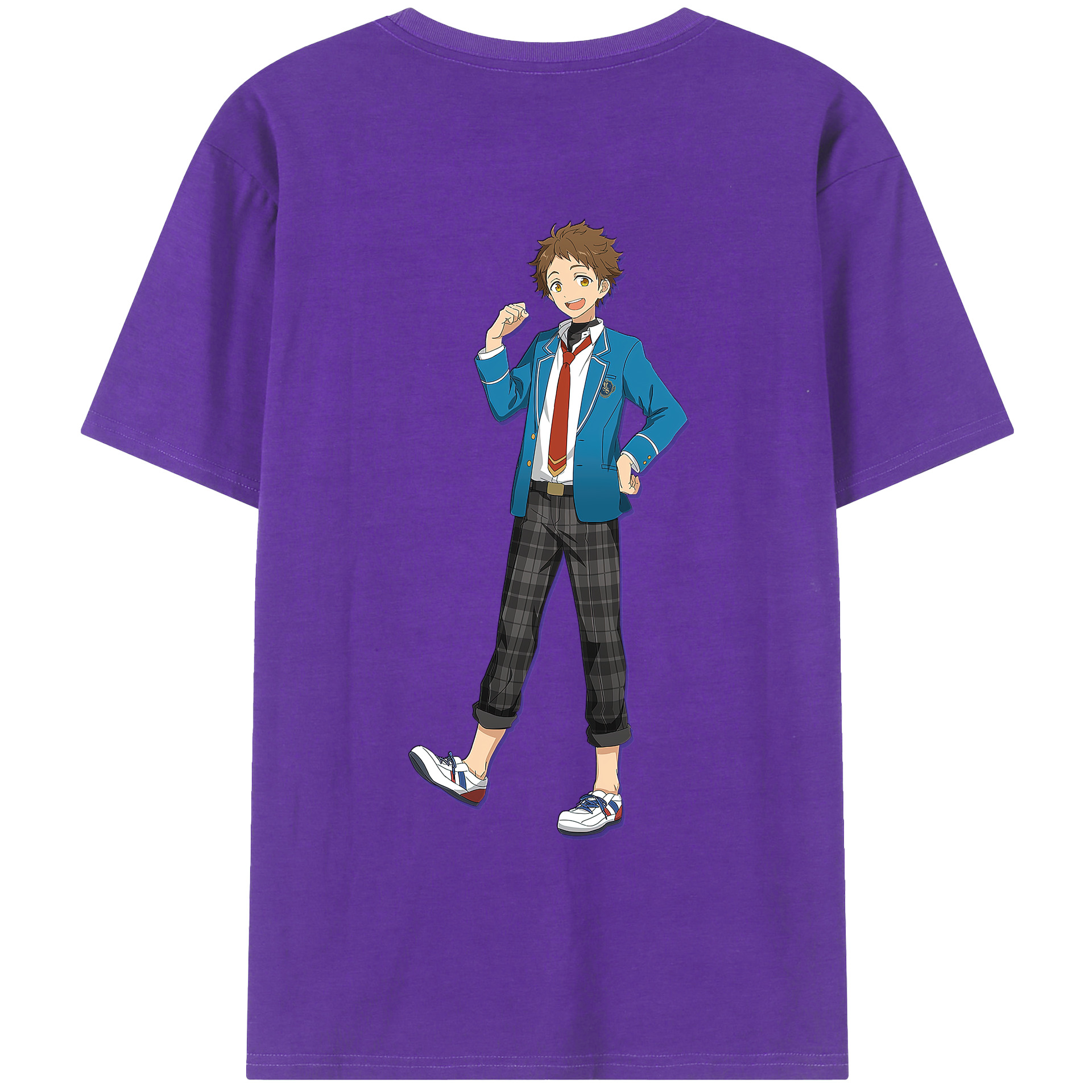 （画像用） あんさんぶるスターズ! Ensemble Stars 綿100％ メンズ半袖Tシャツ（バックプリント） 通気性