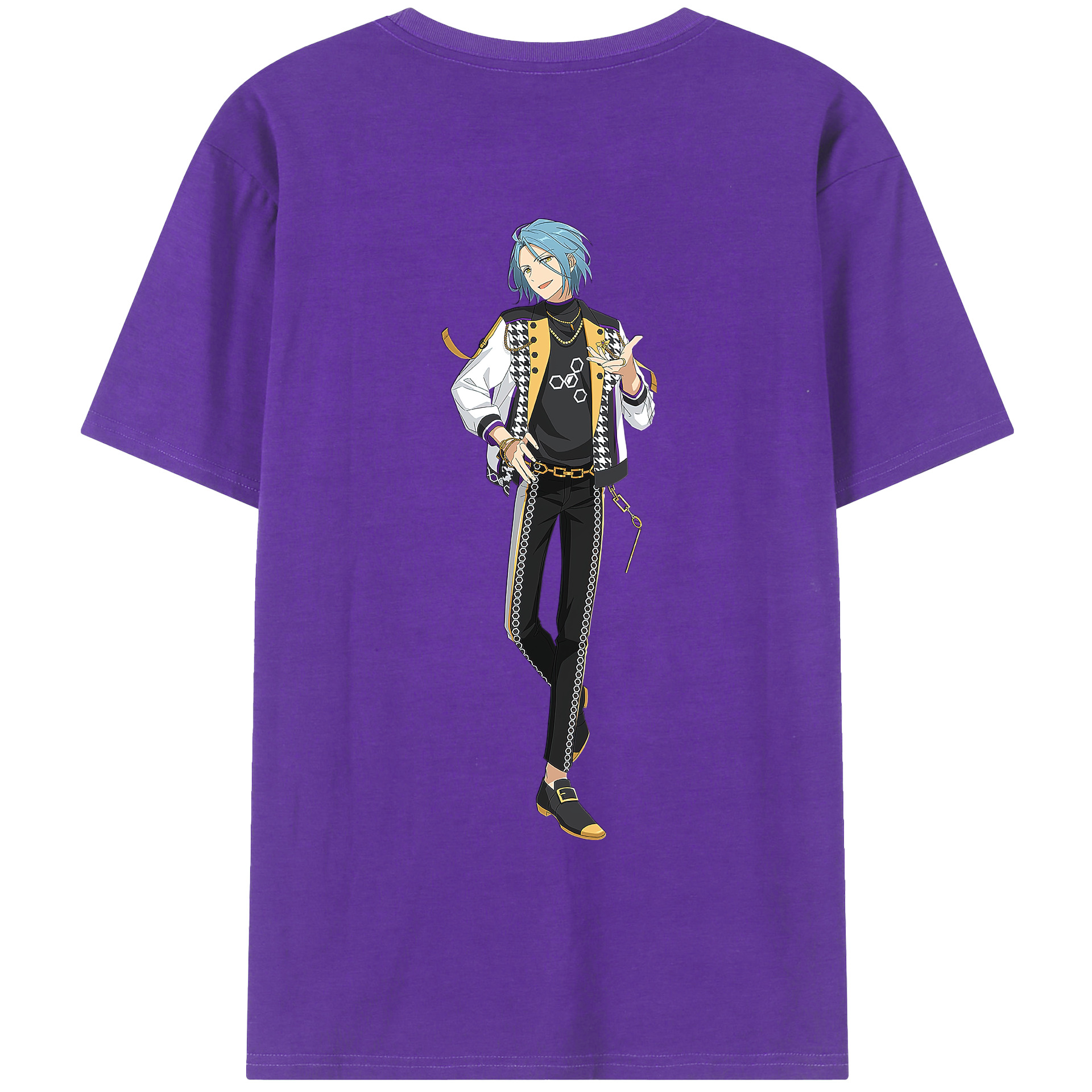 （画像用） あんさんぶるスターズ! Ensemble Stars 綿100％ メンズ半袖Tシャツ（バックプリント） 通気性