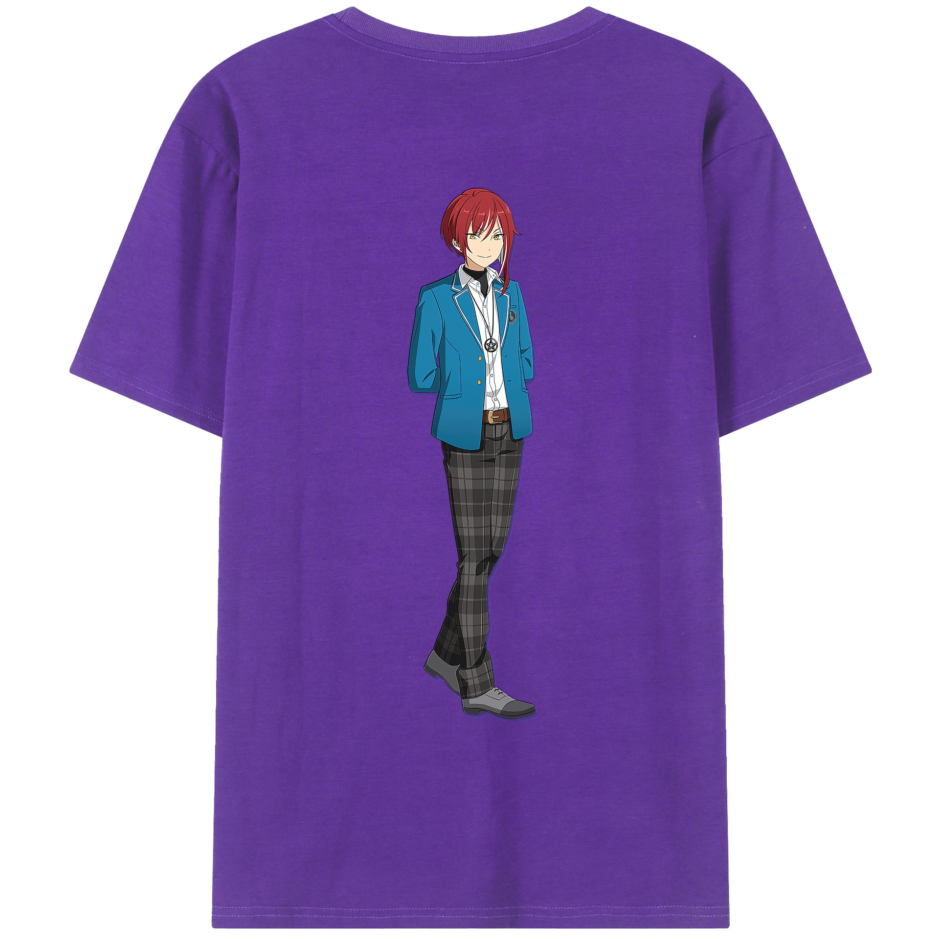（画像用） あんさんぶるスターズ! Ensemble Stars 綿100％ メンズ半袖Tシャツ（バックプリント） 通気性