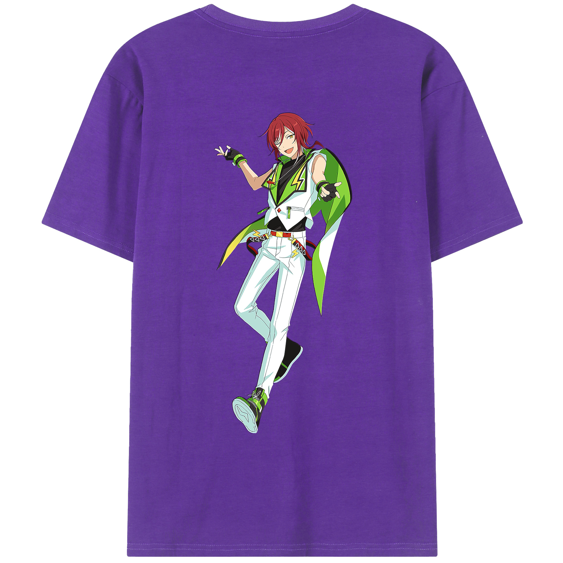 （画像用） あんさんぶるスターズ! Ensemble Stars 綿100％ メンズ半袖Tシャツ（バックプリント） 通気性