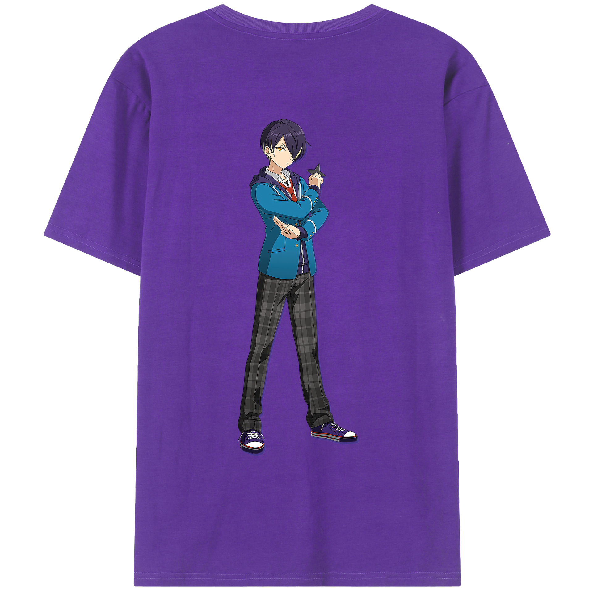 （画像用） あんさんぶるスターズ! Ensemble Stars 綿100％ メンズ半袖Tシャツ（バックプリント） 通気性