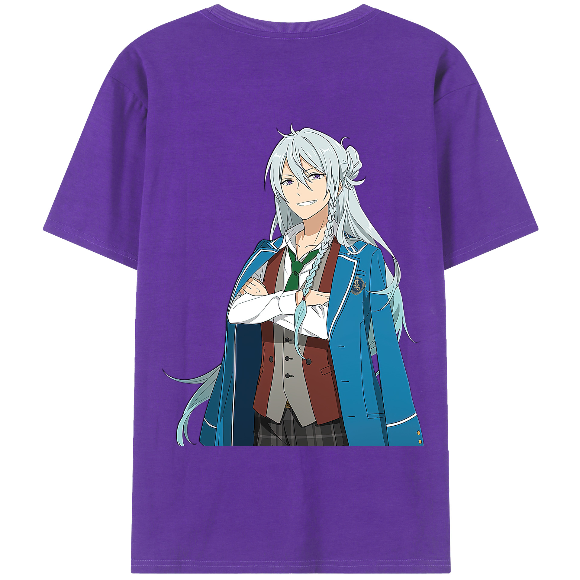 （画像用） あんさんぶるスターズ! Ensemble Stars 綿100％ メンズ半袖Tシャツ（バックプリント） 通気性