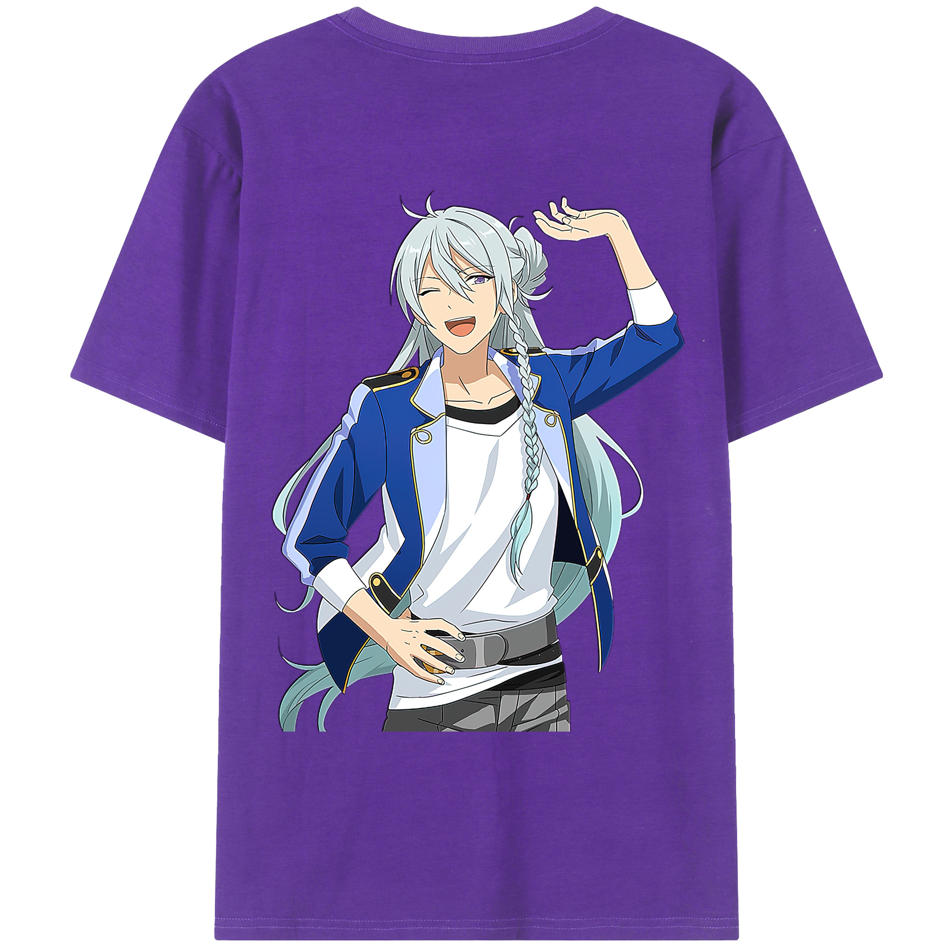 （画像用） あんさんぶるスターズ! Ensemble Stars 綿100％ メンズ半袖Tシャツ（バックプリント） 通気性