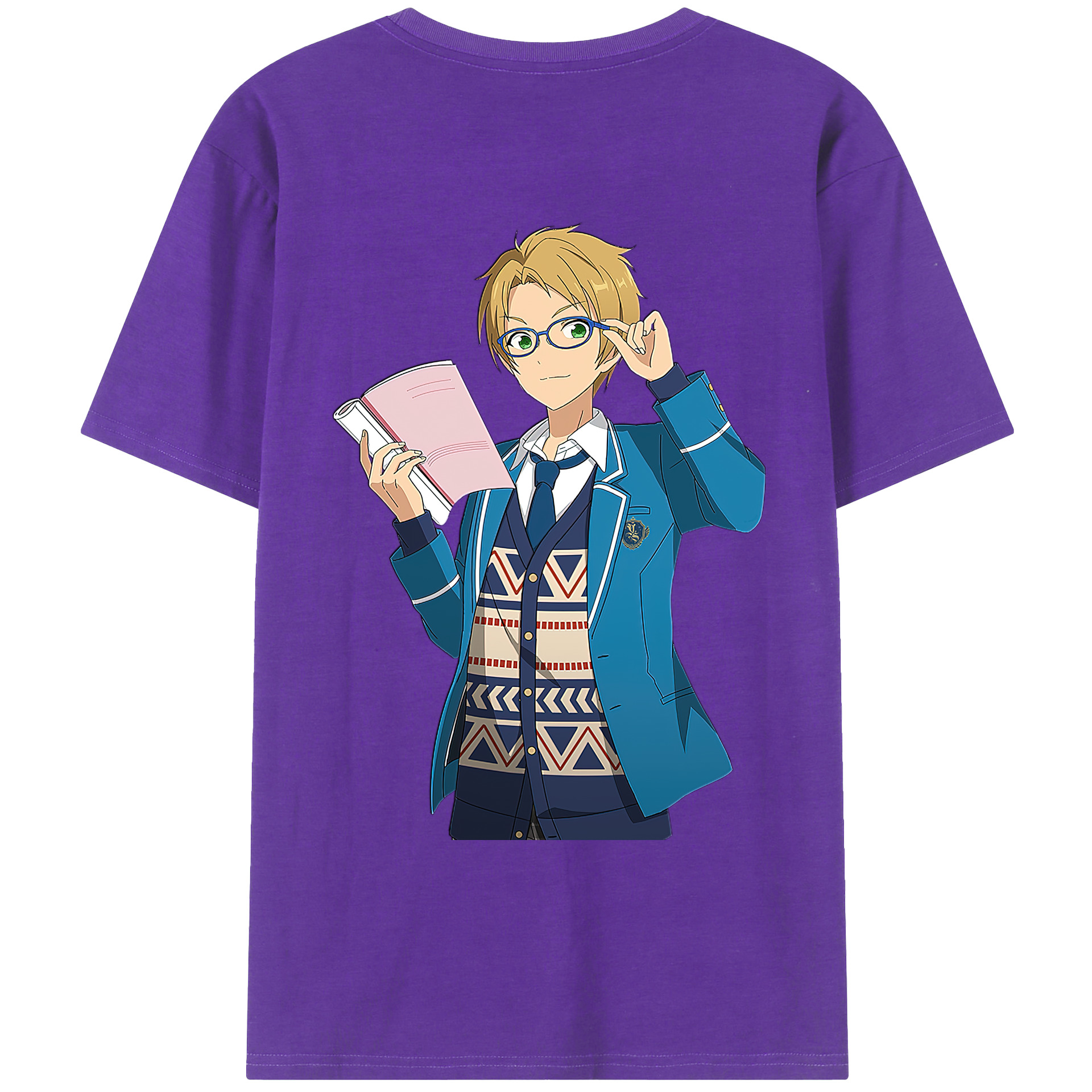 （画像用） あんさんぶるスターズ! Ensemble Stars 綿100％ メンズ半袖Tシャツ（バックプリント） 通気性