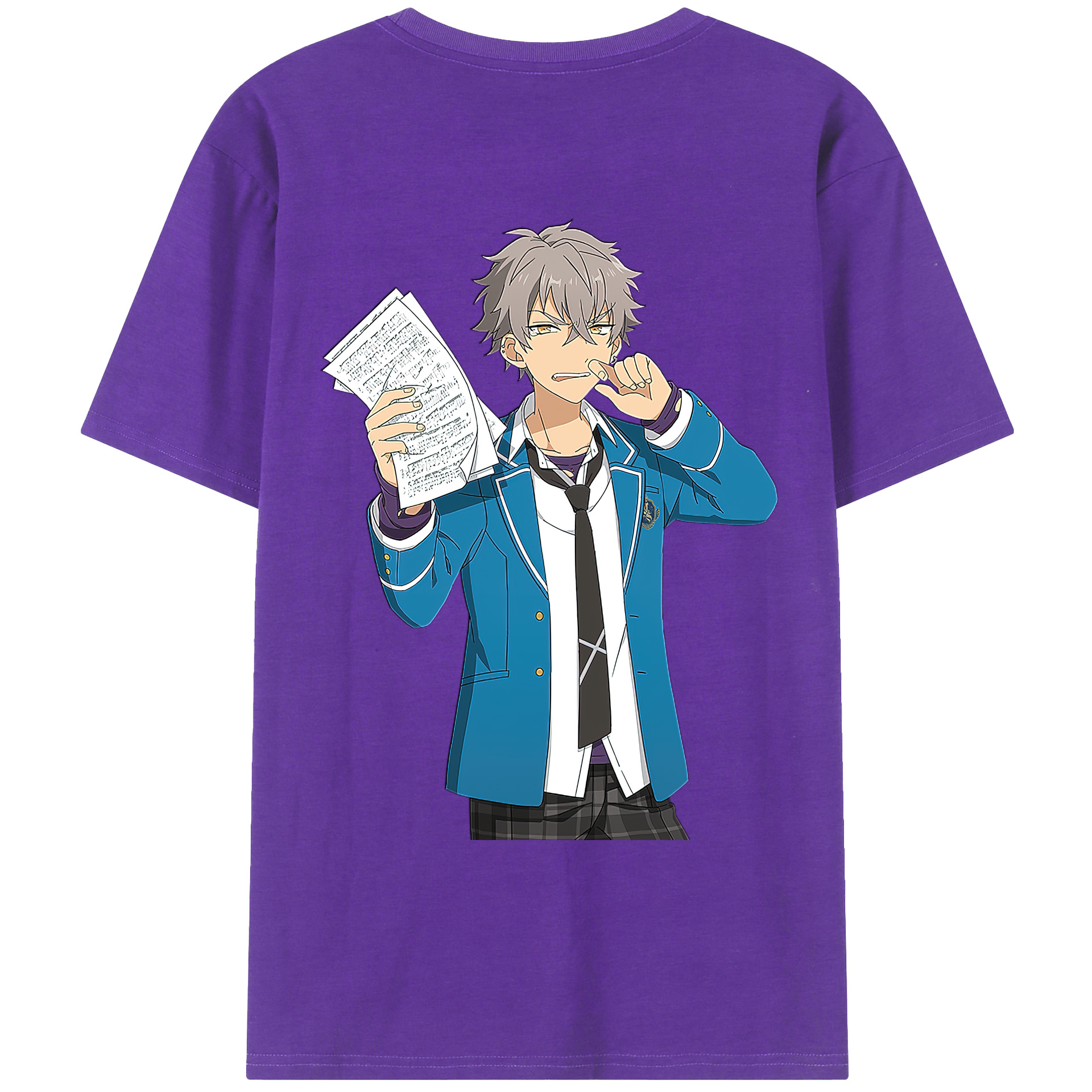 （画像用） あんさんぶるスターズ! Ensemble Stars 綿100％ メンズ半袖Tシャツ（バックプリント） 通気性