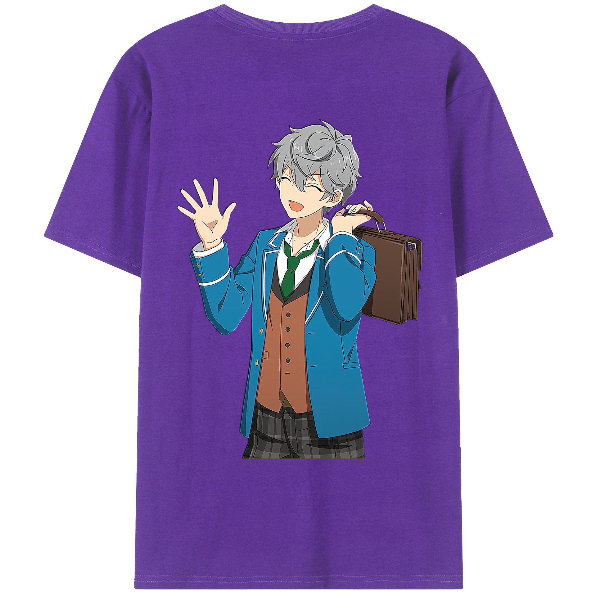 （画像用） あんさんぶるスターズ! Ensemble Stars 綿100％ メンズ半袖Tシャツ（バックプリント） 通気性