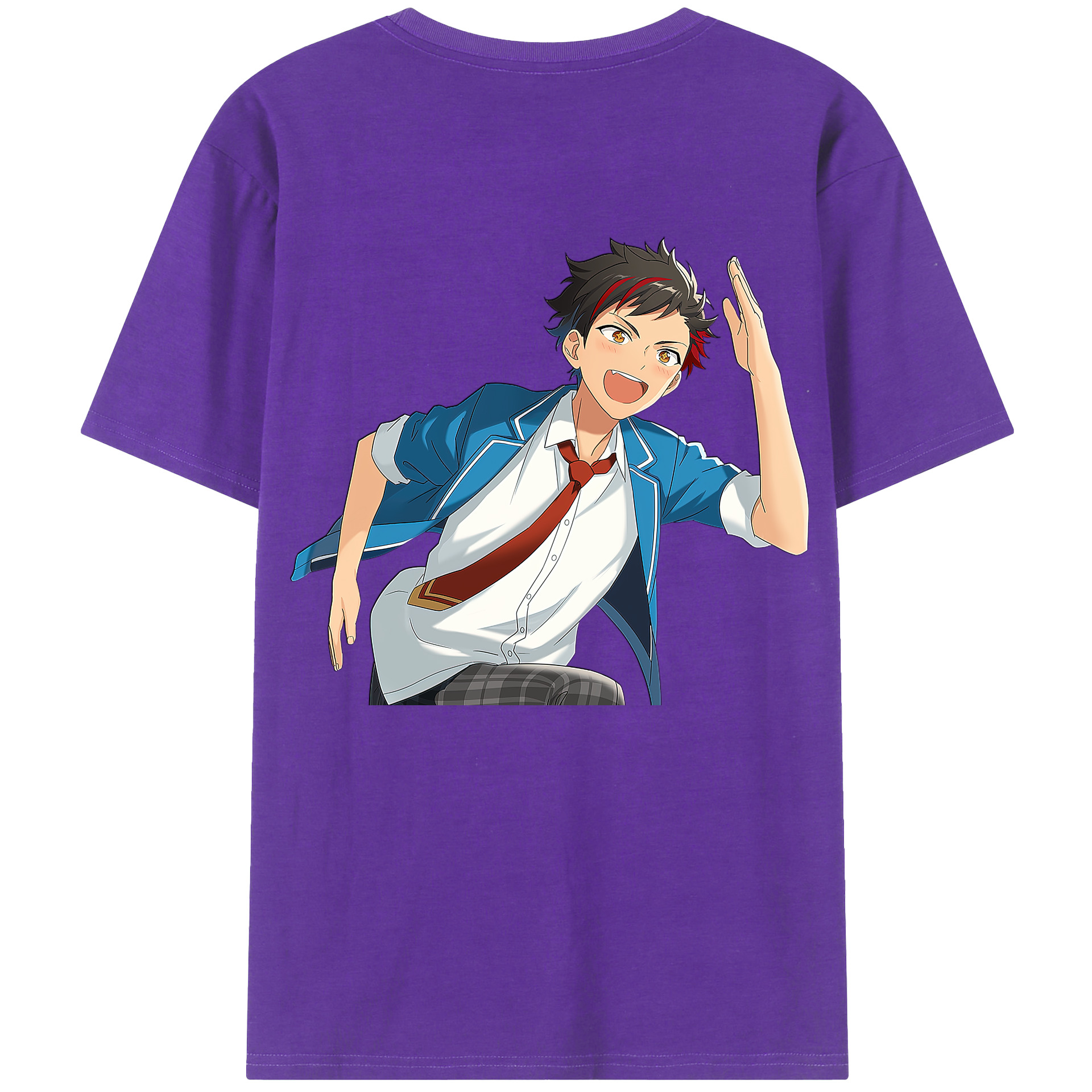 （画像用） あんさんぶるスターズ! Ensemble Stars 綿100％ メンズ半袖Tシャツ（バックプリント） 通気性