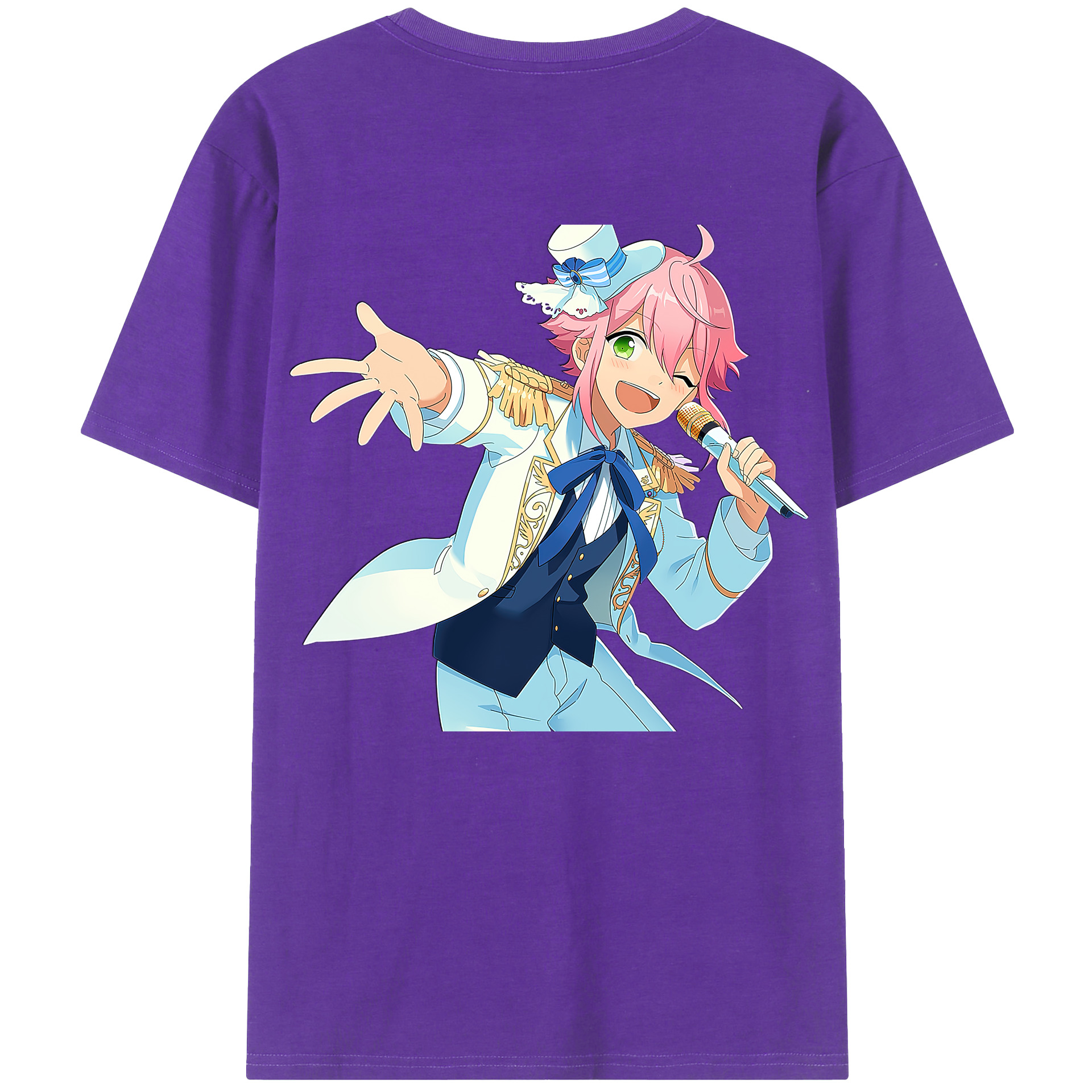 （画像用） あんさんぶるスターズ! Ensemble Stars 綿100％ メンズ半袖Tシャツ（バックプリント） 通気性