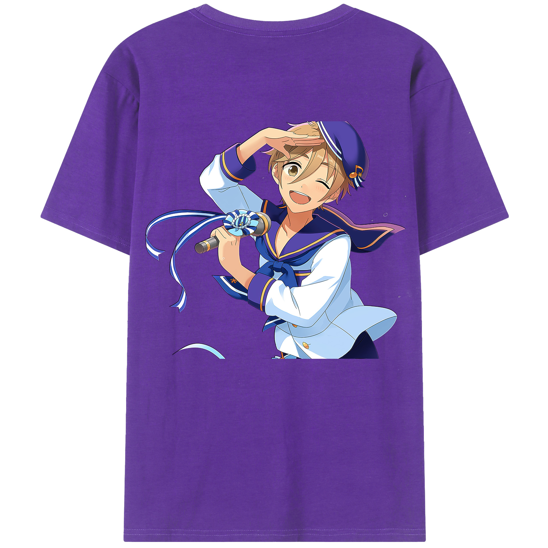 （画像用） あんさんぶるスターズ! Ensemble Stars 綿100％ メンズ半袖Tシャツ（バックプリント） 通気性