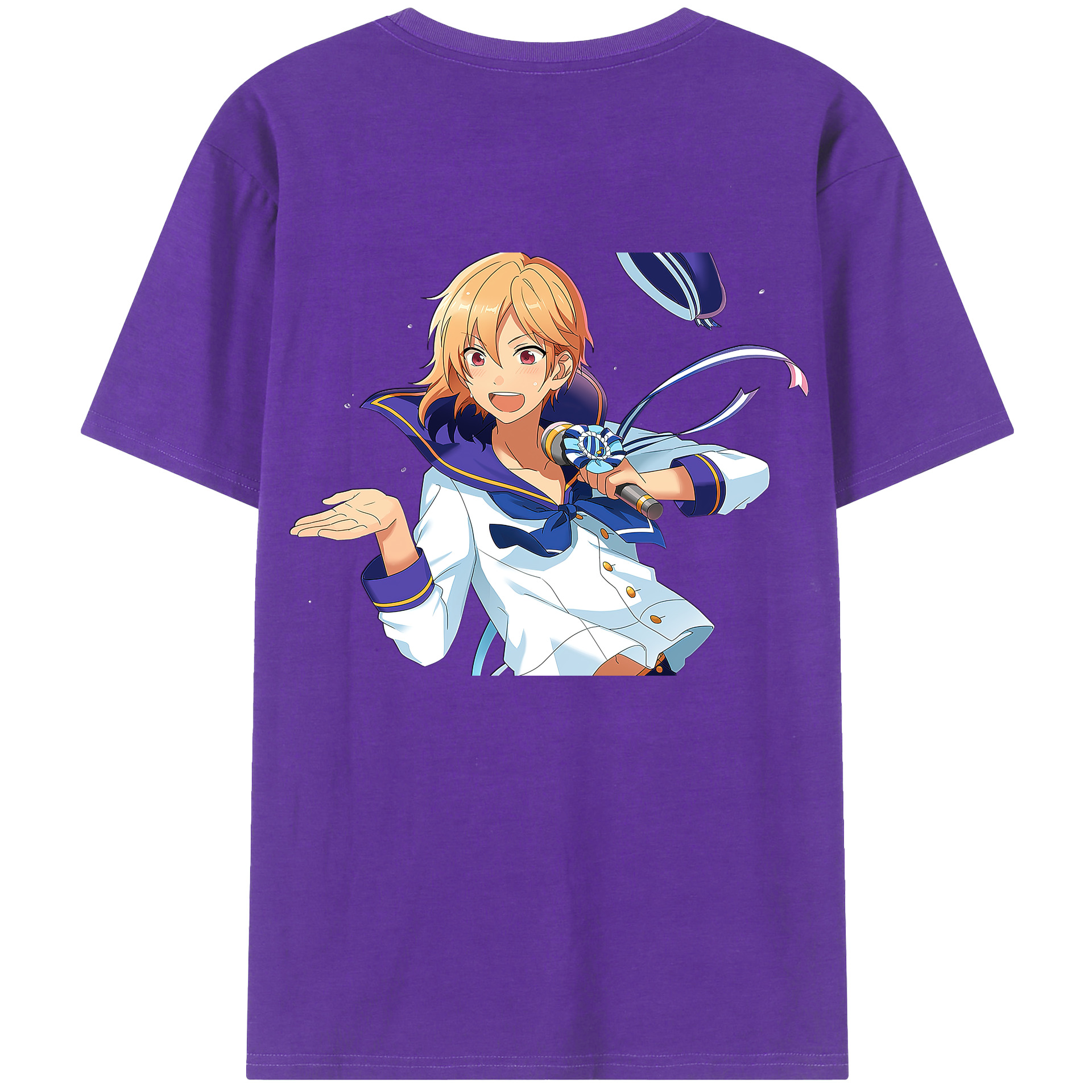 （画像用） あんさんぶるスターズ! Ensemble Stars 綿100％ メンズ半袖Tシャツ（バックプリント） 通気性