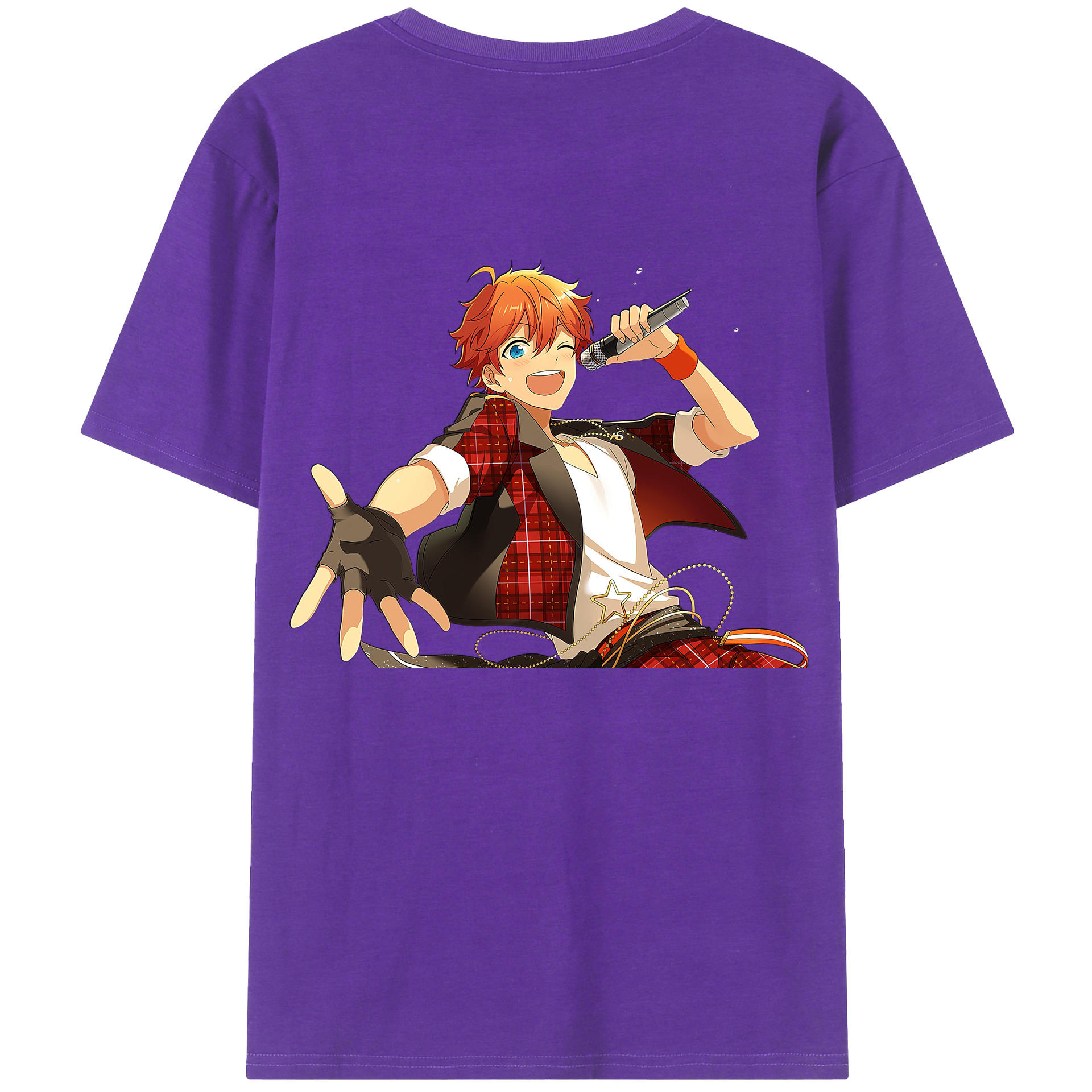 （画像用） あんさんぶるスターズ! Ensemble Stars 綿100％ メンズ半袖Tシャツ（バックプリント） 通気性