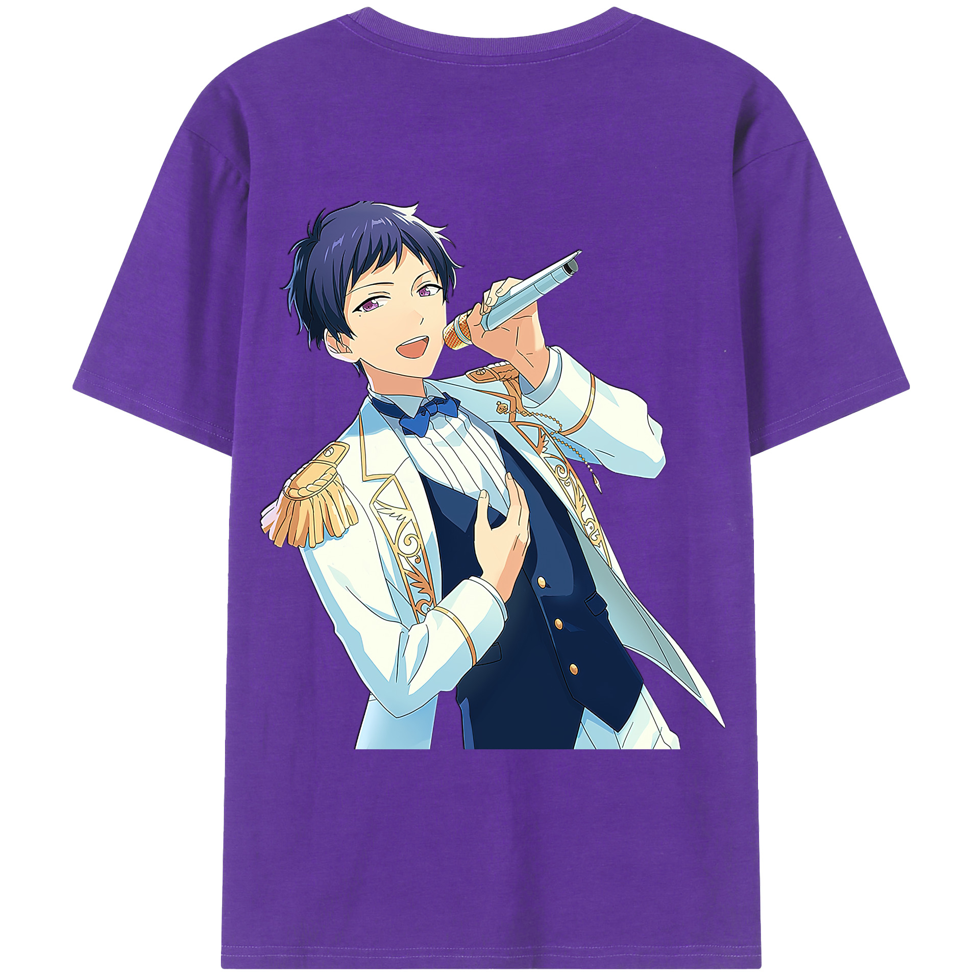 （画像用） あんさんぶるスターズ! Ensemble Stars 綿100％ メンズ半袖Tシャツ（バックプリント） 通気性