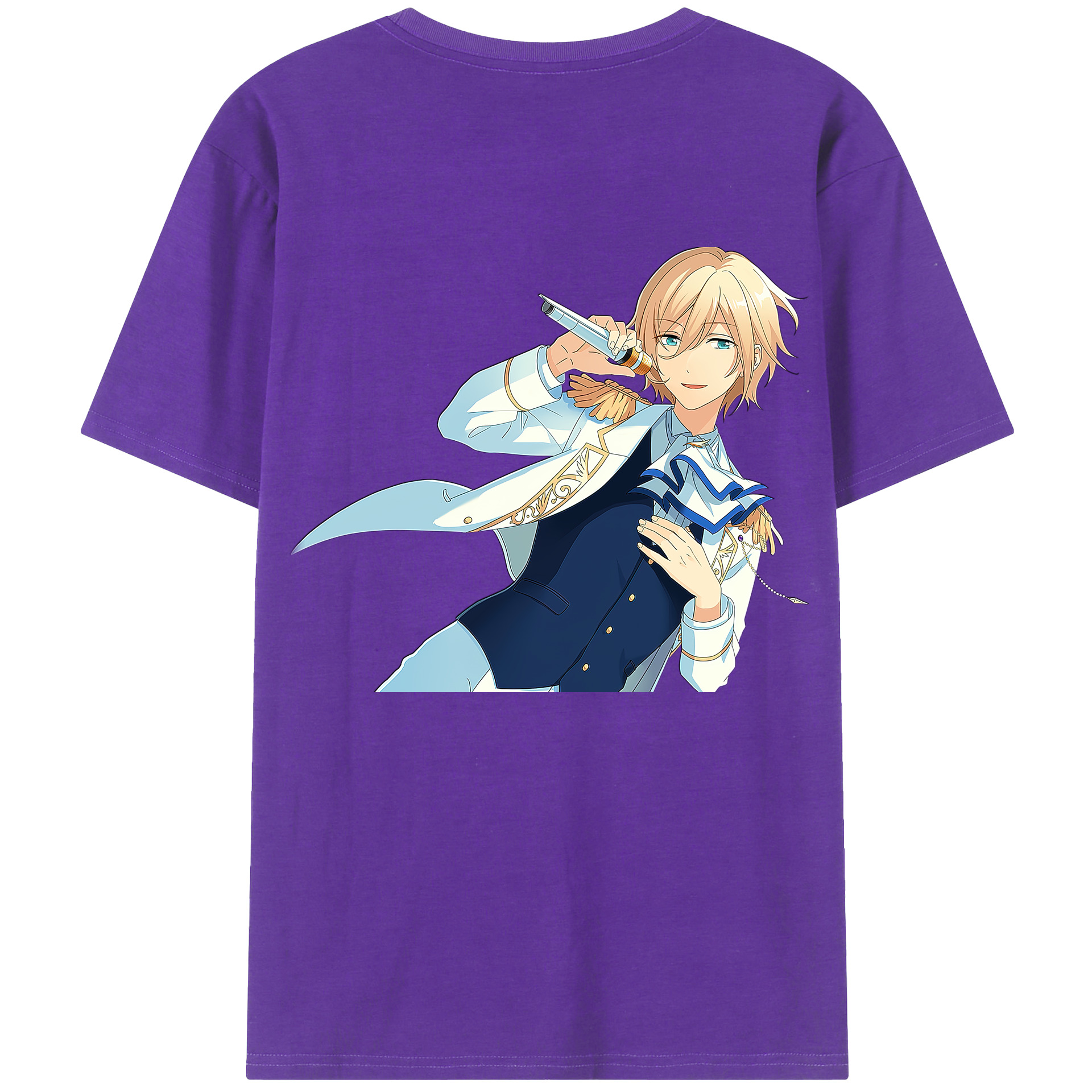（画像用） あんさんぶるスターズ! Ensemble Stars 綿100％ メンズ半袖Tシャツ（バックプリント） 通気性