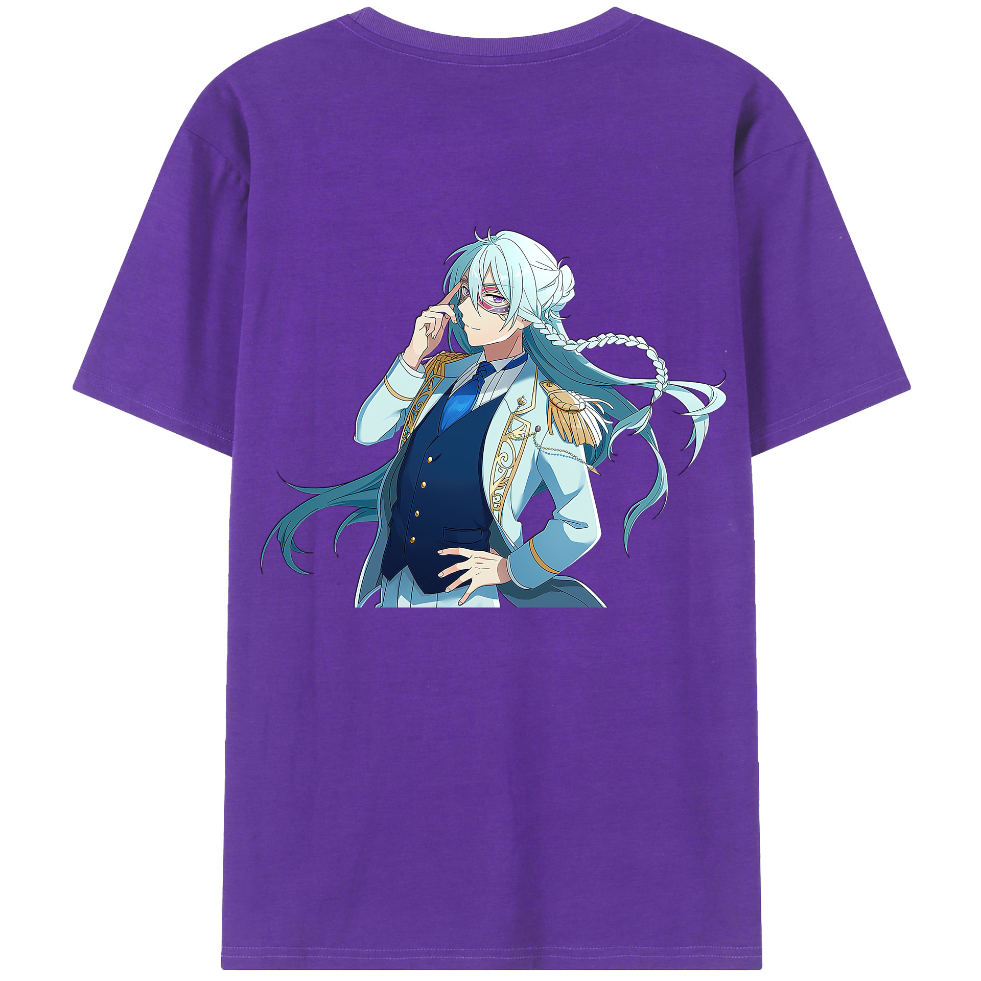 （画像用） あんさんぶるスターズ! Ensemble Stars 綿100％ メンズ半袖Tシャツ（バックプリント） 通気性