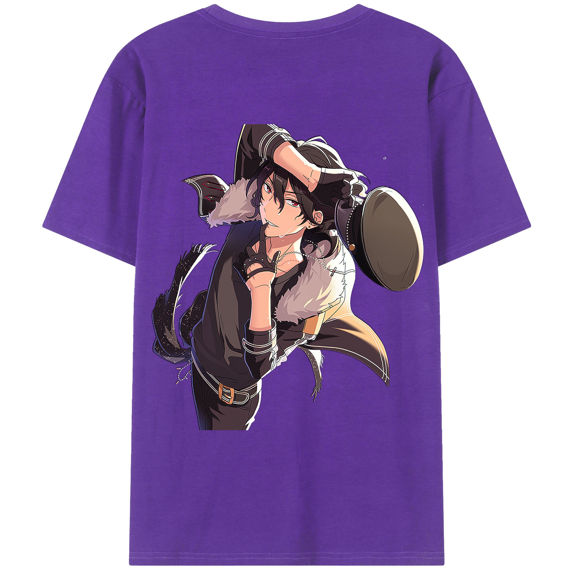 （画像用） あんさんぶるスターズ! Ensemble Stars 綿100％ メンズ半袖Tシャツ（バックプリント） 通気性