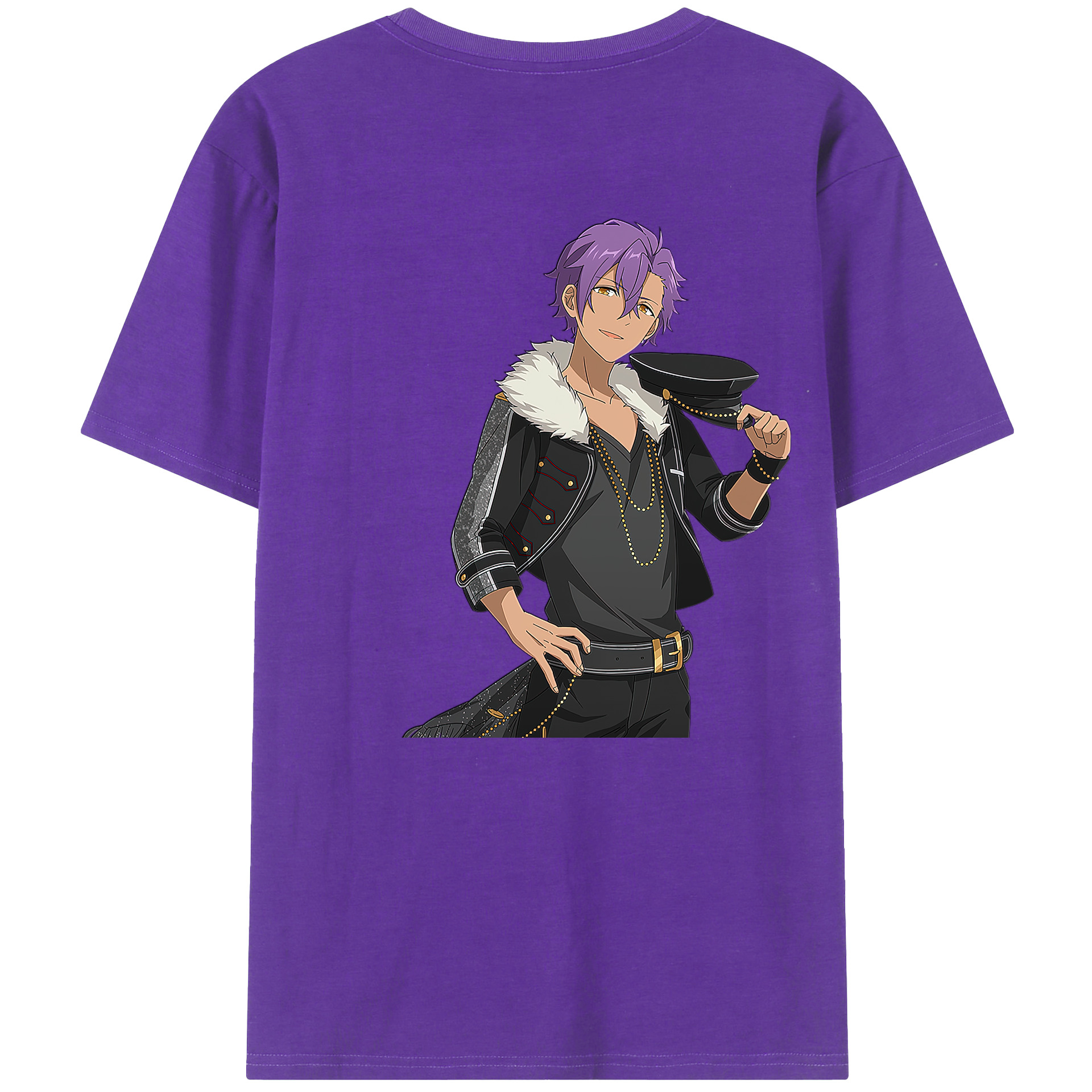 （画像用） あんさんぶるスターズ! Ensemble Stars 綿100％ メンズ半袖Tシャツ（バックプリント） 通気性