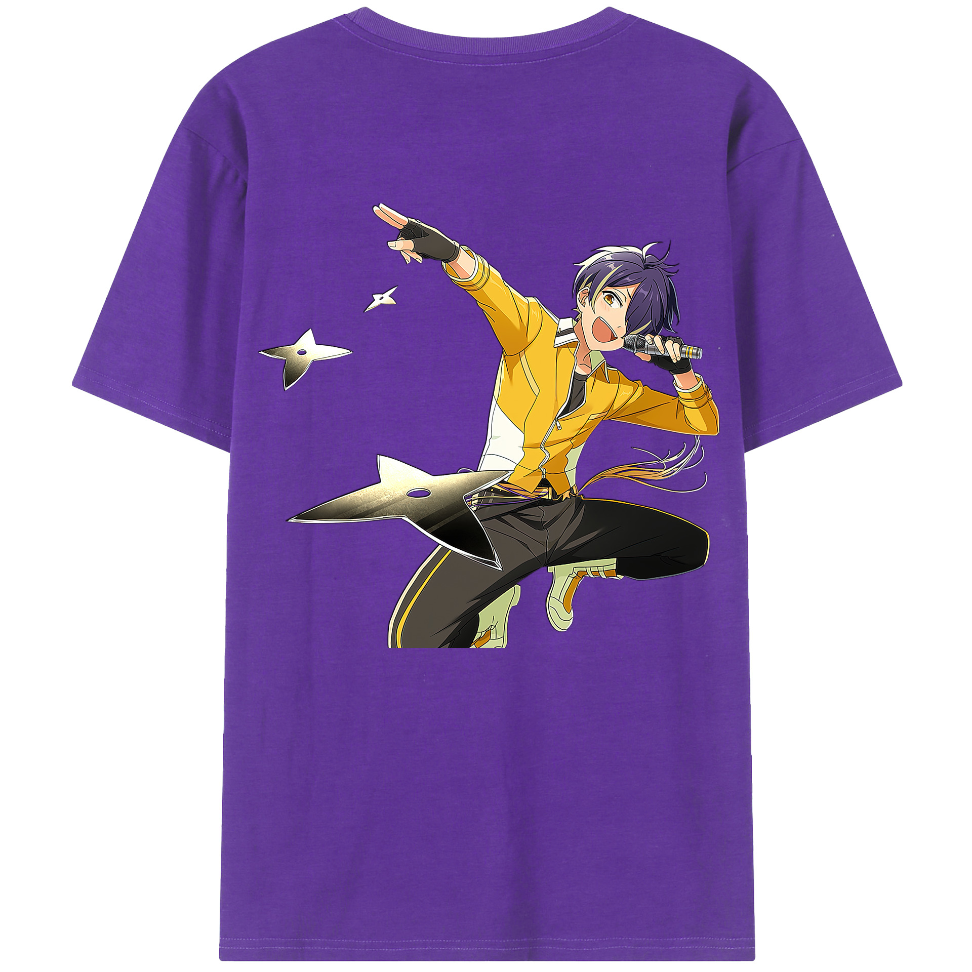 （画像用） あんさんぶるスターズ! Ensemble Stars 綿100％ メンズ半袖Tシャツ（バックプリント） 通気性