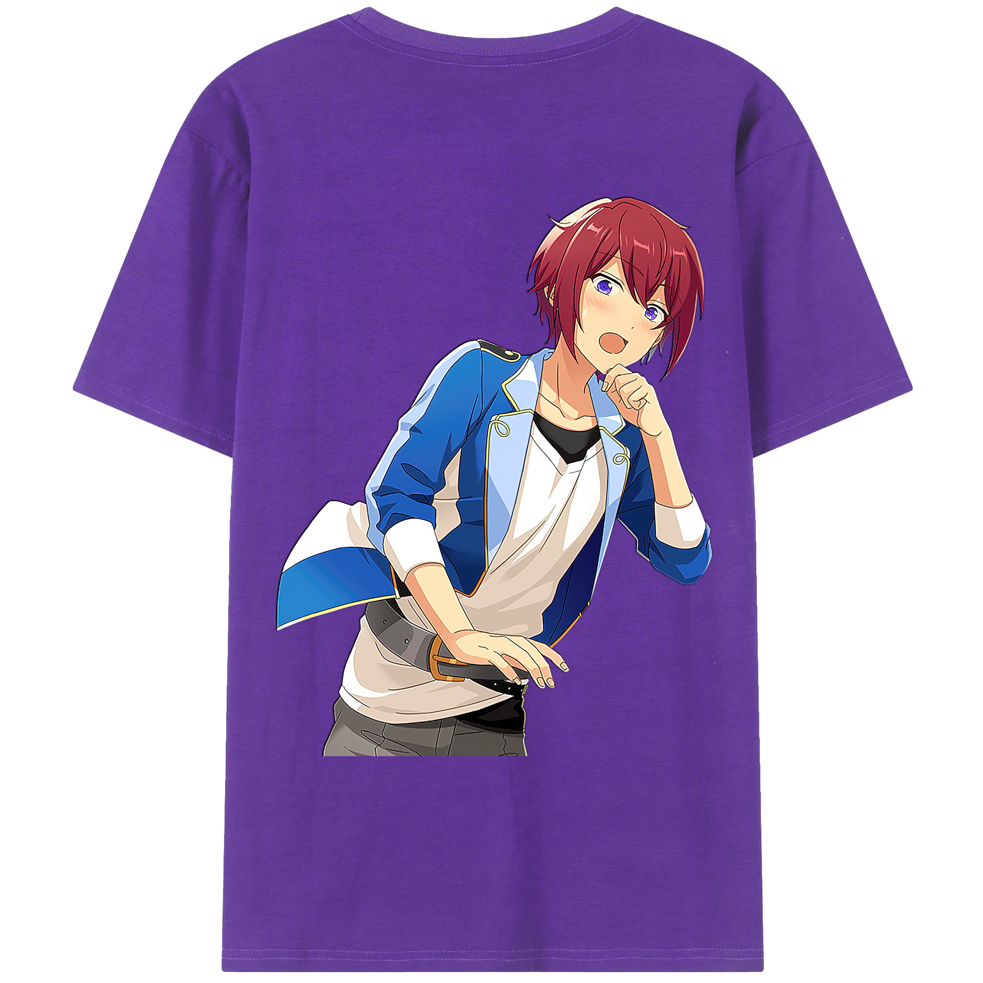 （画像用） あんさんぶるスターズ! Ensemble Stars 綿100％ メンズ半袖Tシャツ（バックプリント） 通気性