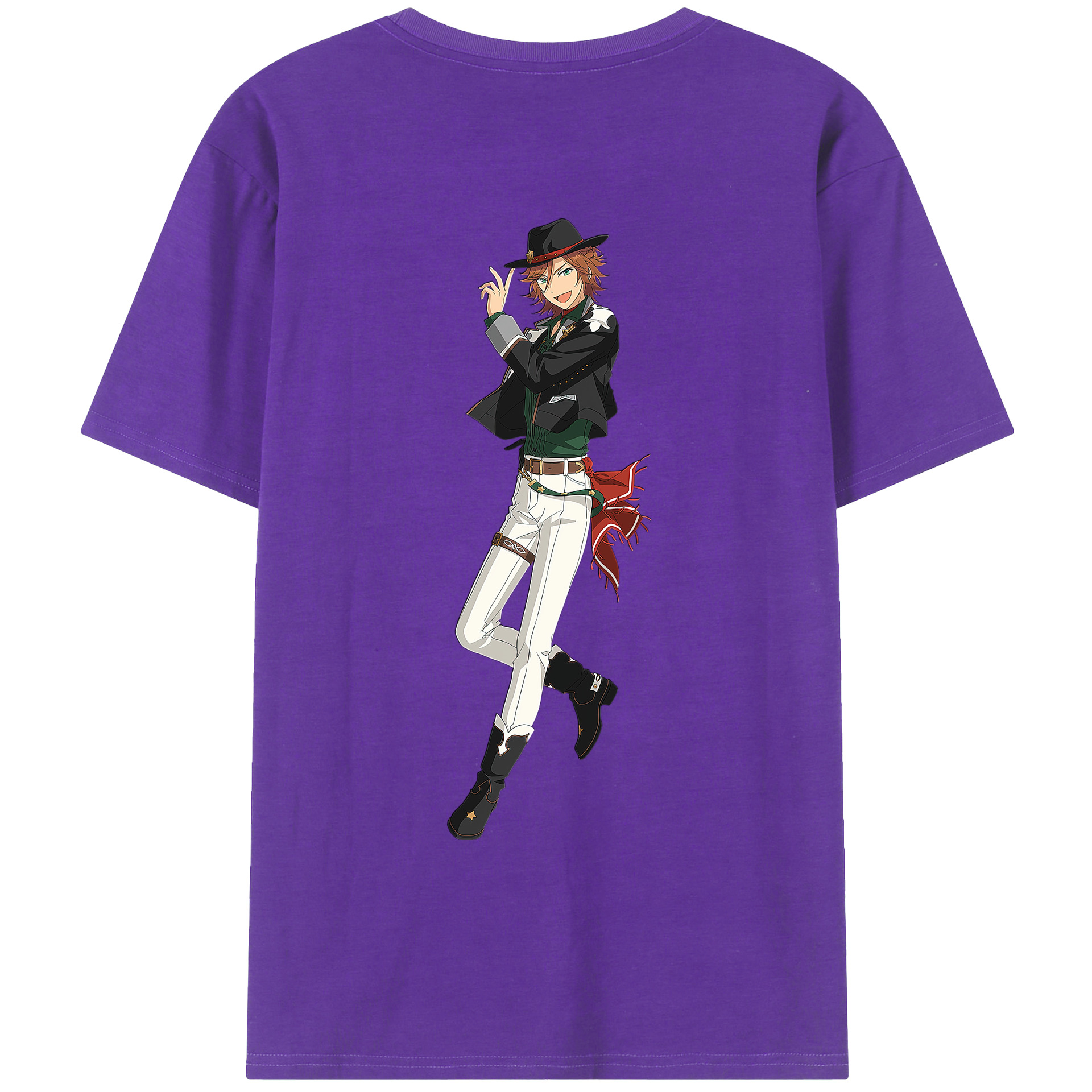 （画像用） あんさんぶるスターズ! Ensemble Stars 綿100％ メンズ半袖Tシャツ（バックプリント） 通気性