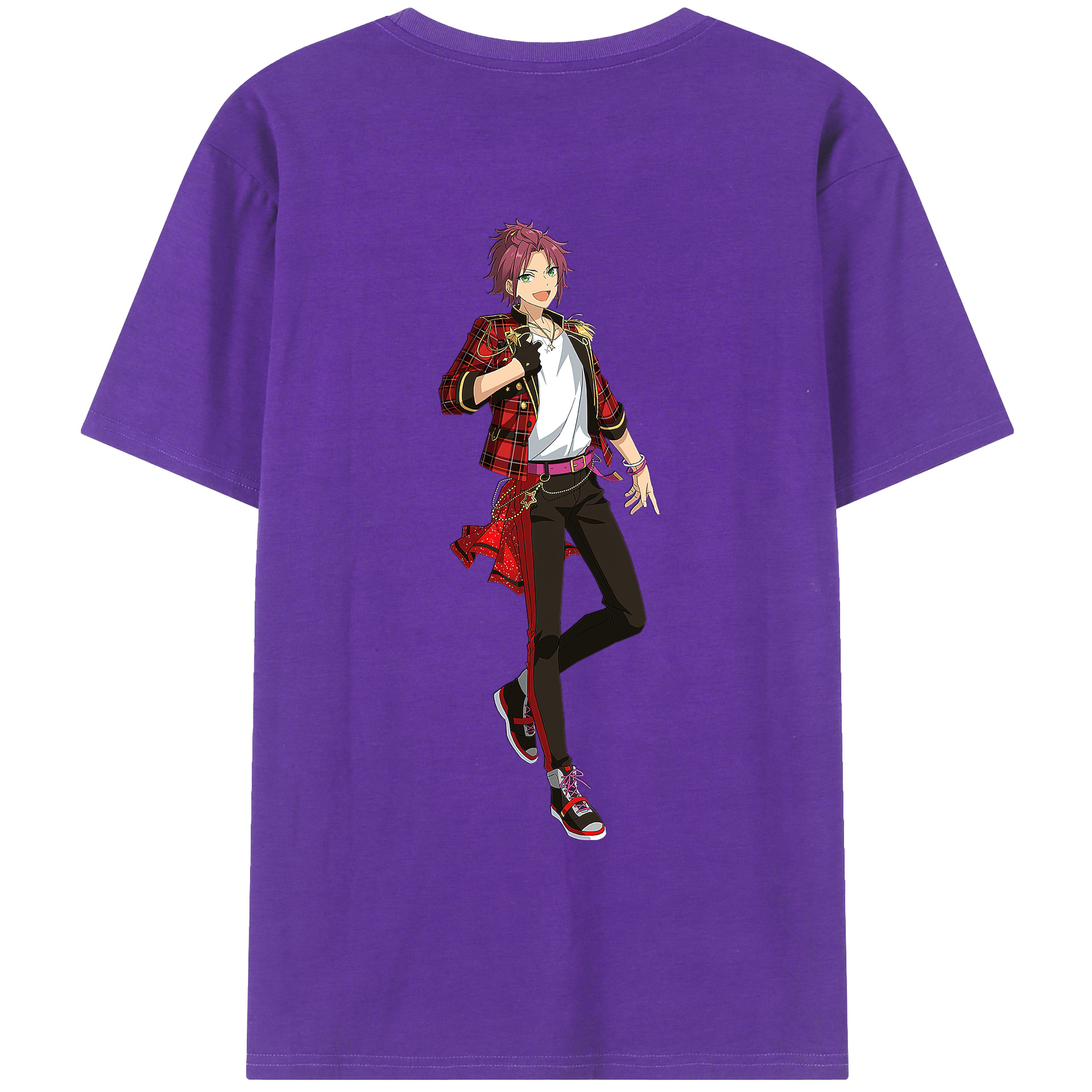 （画像用） あんさんぶるスターズ! Ensemble Stars 綿100％ メンズ半袖Tシャツ（バックプリント） 通気性