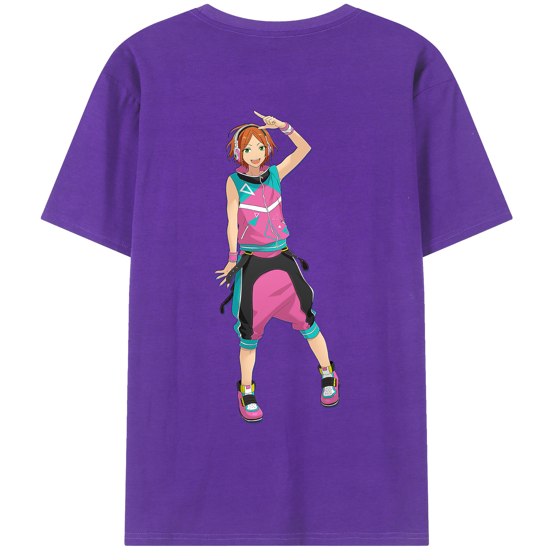 （画像用） あんさんぶるスターズ! Ensemble Stars 綿100％ メンズ半袖Tシャツ（バックプリント） 通気性
