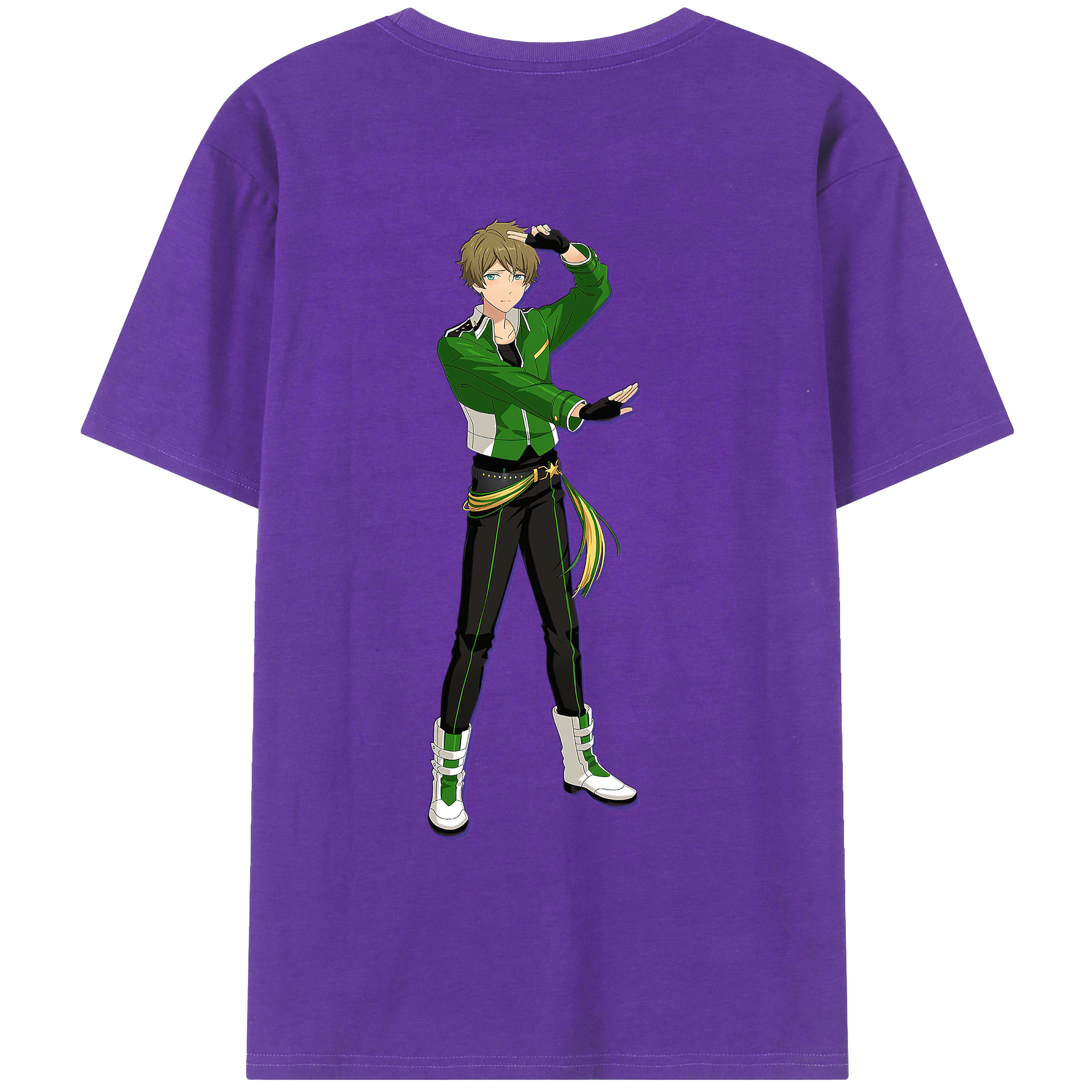 （画像用） あんさんぶるスターズ! Ensemble Stars 綿100％ メンズ半袖Tシャツ（バックプリント） 通気性