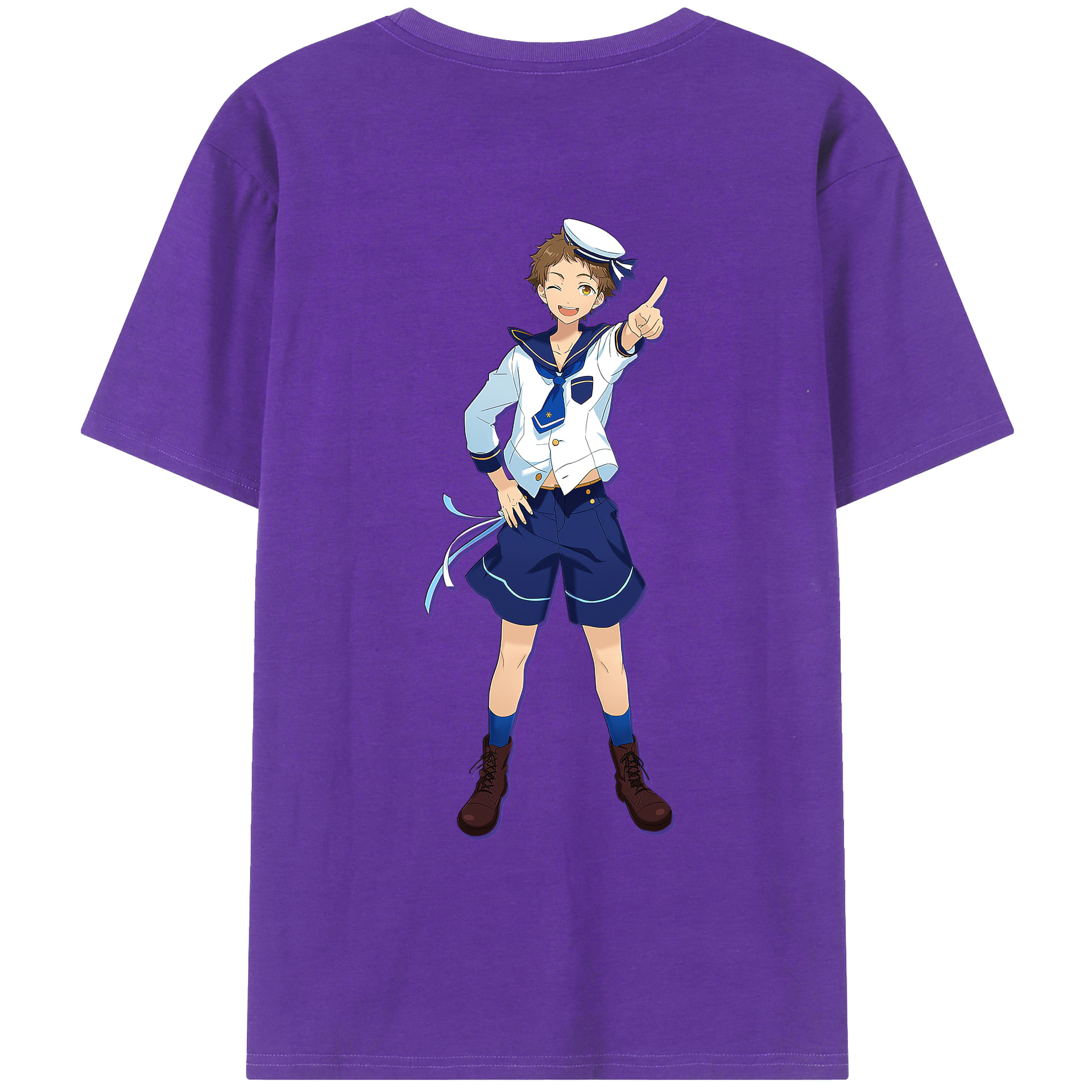 （画像用） あんさんぶるスターズ! Ensemble Stars 綿100％ メンズ半袖Tシャツ（バックプリント） 通気性