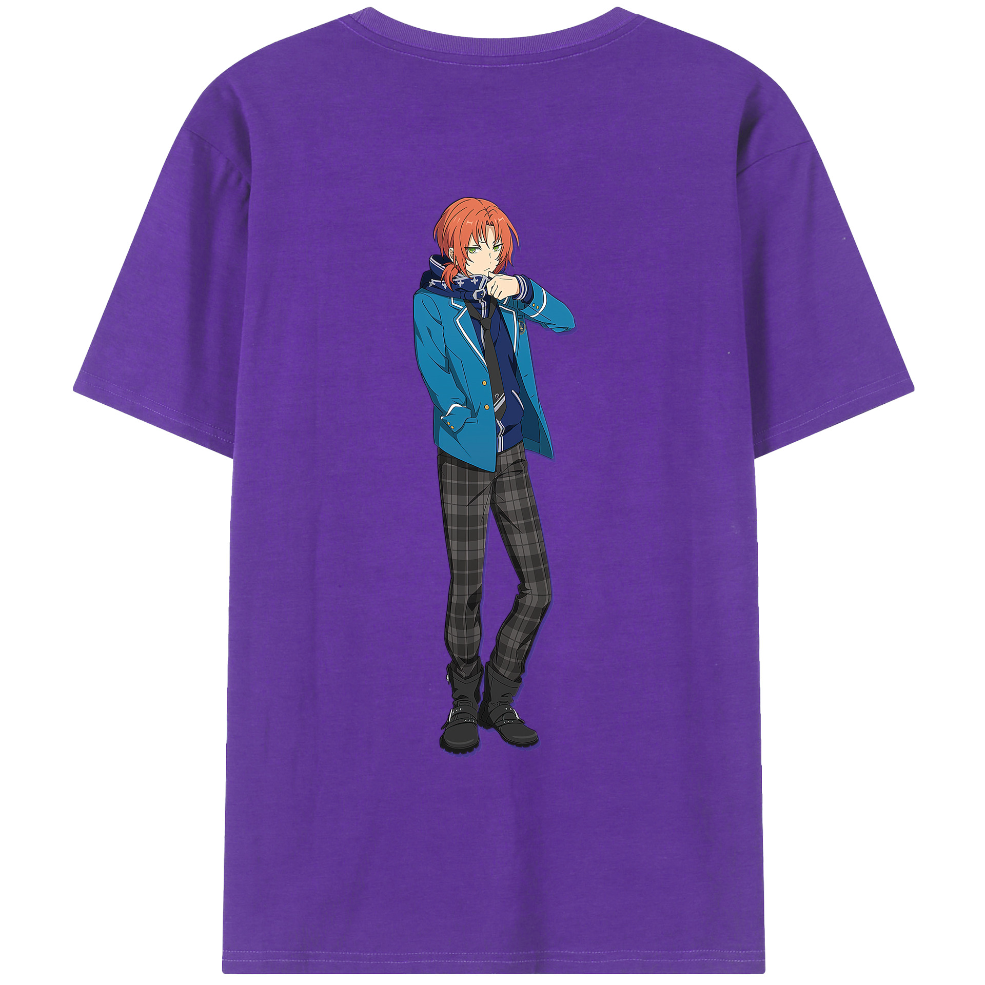 （画像用） あんさんぶるスターズ! Ensemble Stars 綿100％ メンズ半袖Tシャツ（バックプリント） 通気性