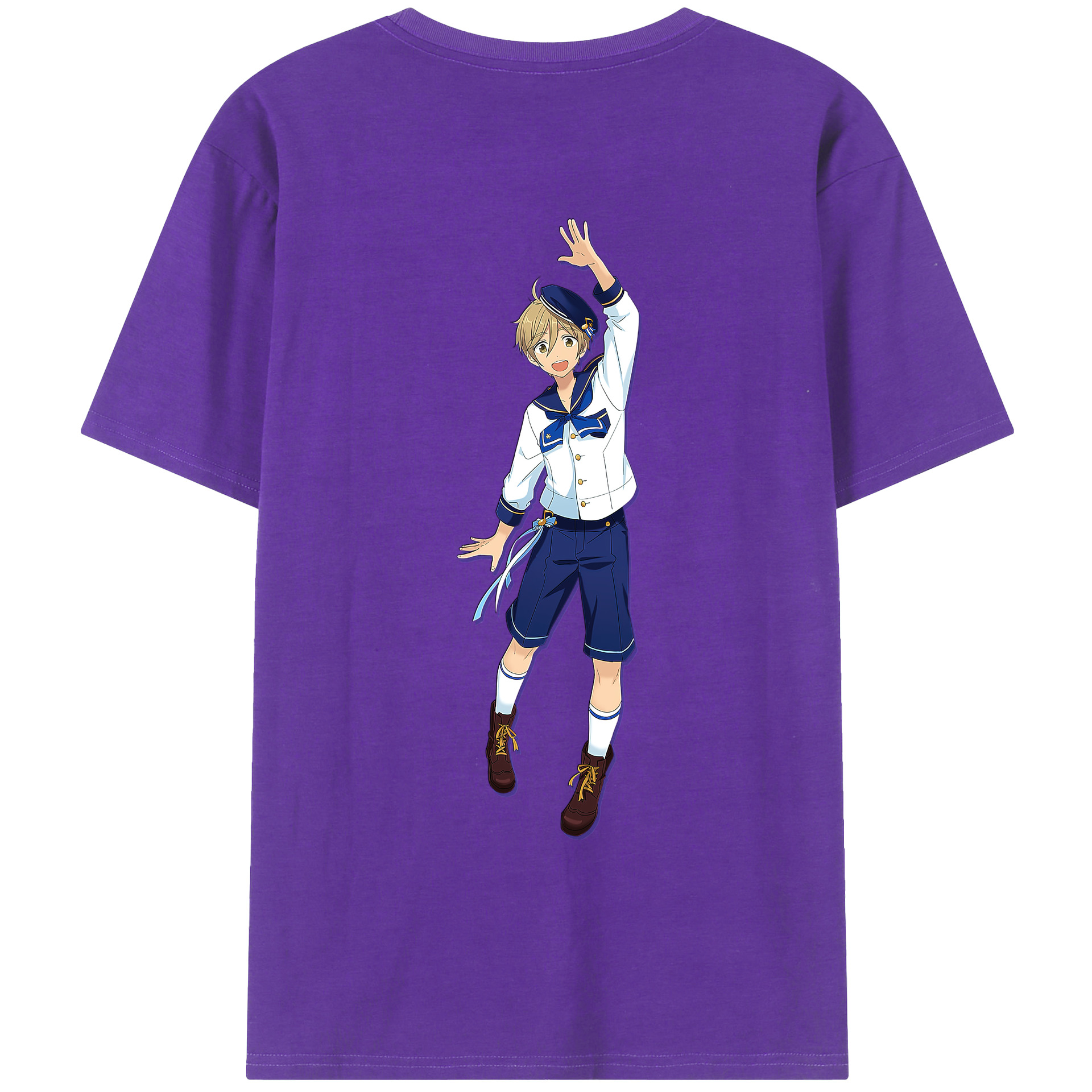 （画像用） あんさんぶるスターズ! Ensemble Stars 綿100％ メンズ半袖Tシャツ（バックプリント） 通気性