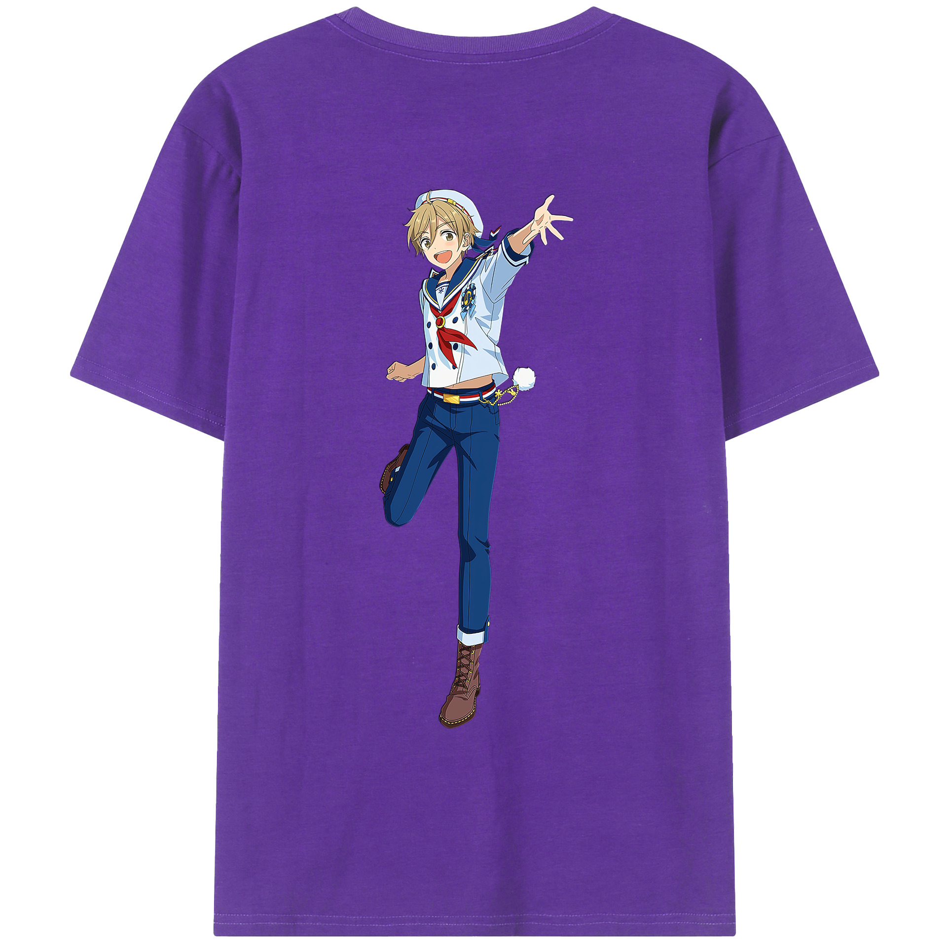 （画像用） あんさんぶるスターズ! Ensemble Stars 綿100％ メンズ半袖Tシャツ（バックプリント） 通気性