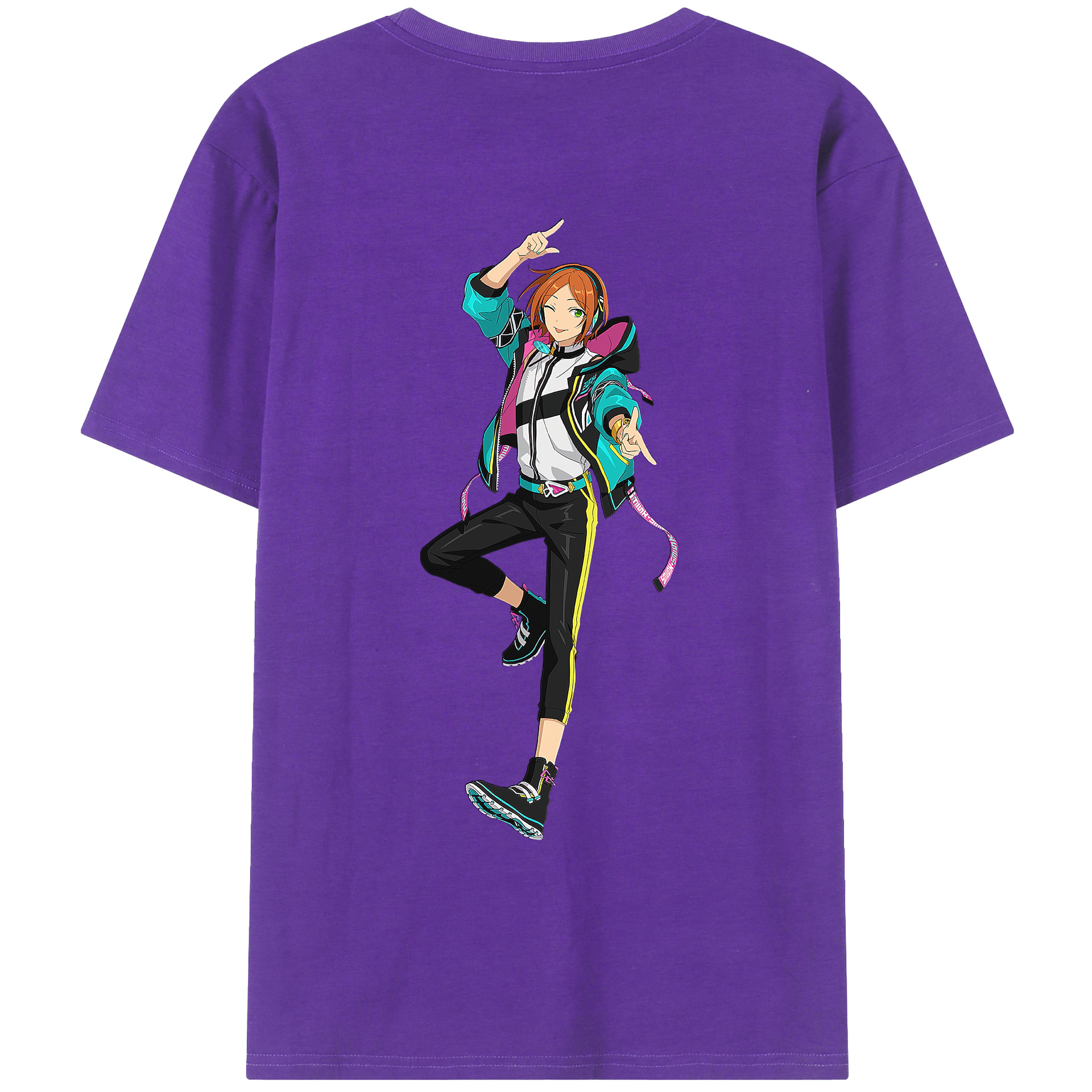 （画像用） あんさんぶるスターズ! Ensemble Stars 綿100％ メンズ半袖Tシャツ（バックプリント） 通気性