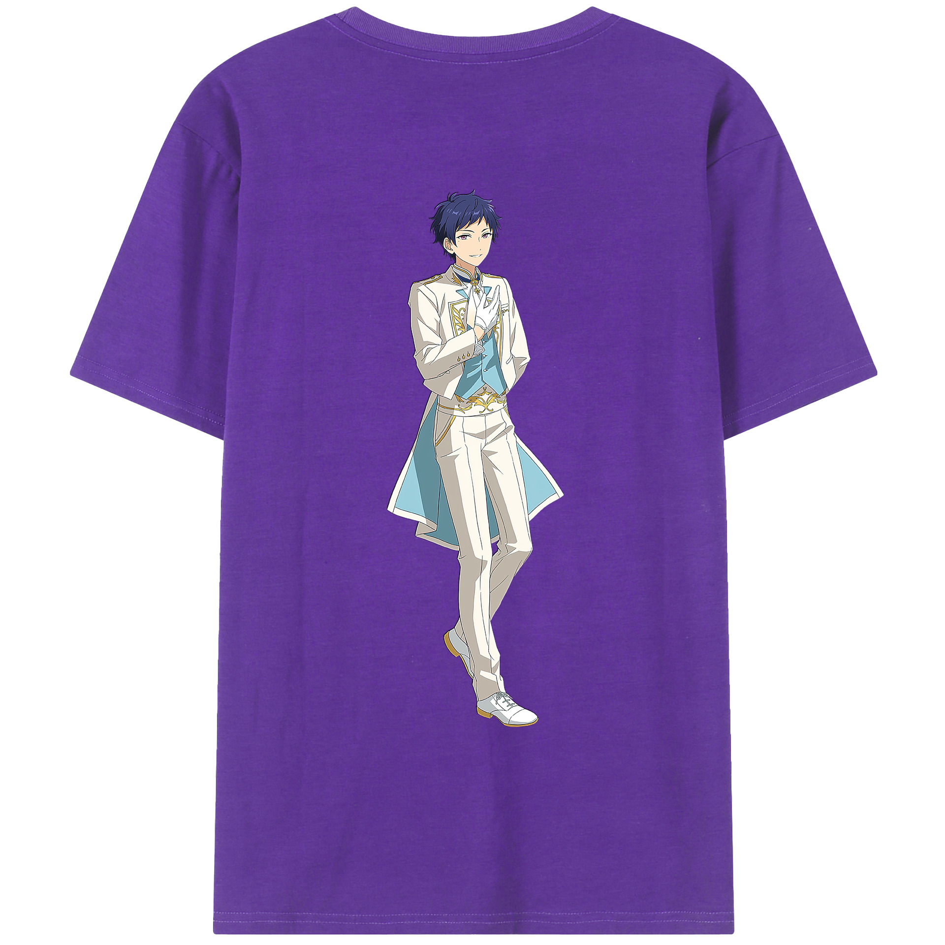 （画像用） あんさんぶるスターズ! Ensemble Stars 綿100％ メンズ半袖Tシャツ（バックプリント） 通気性